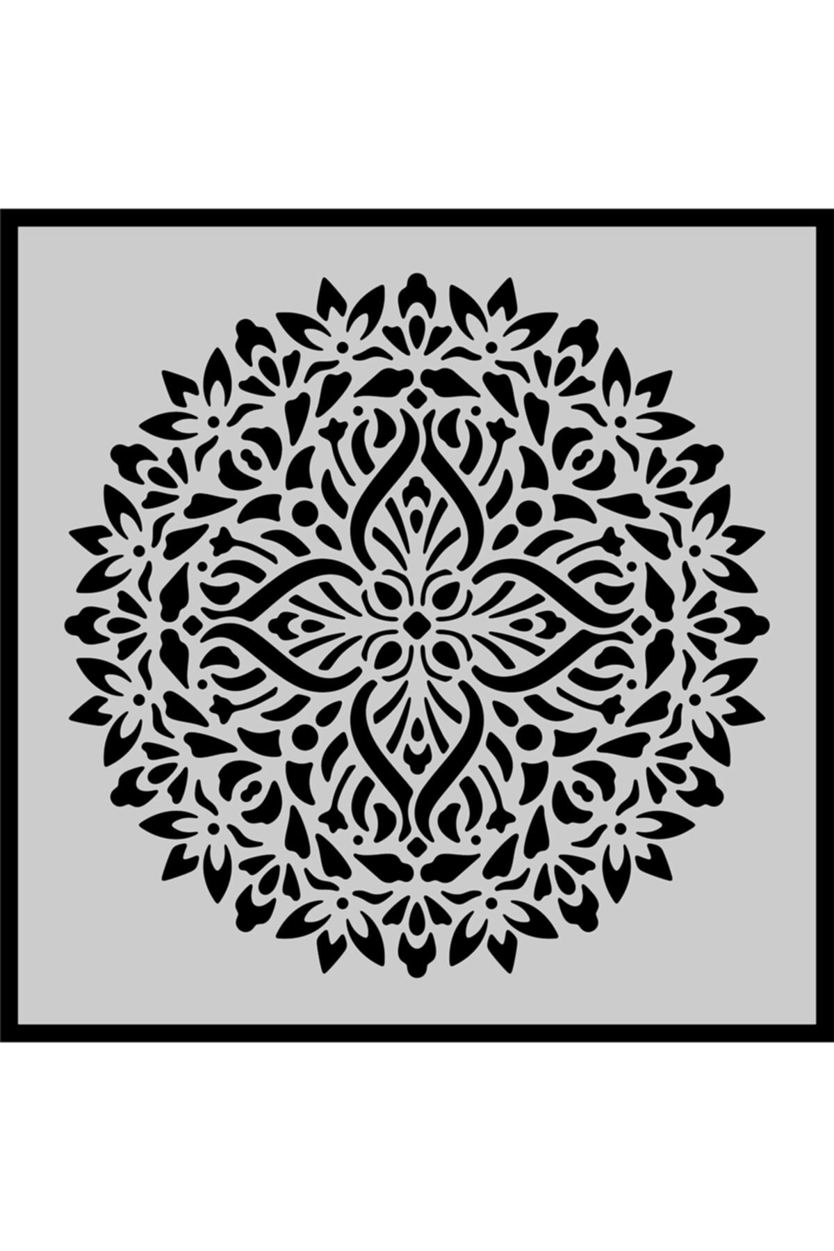 ada sanatsal Stencil Mandala Boyama Şablonu H036