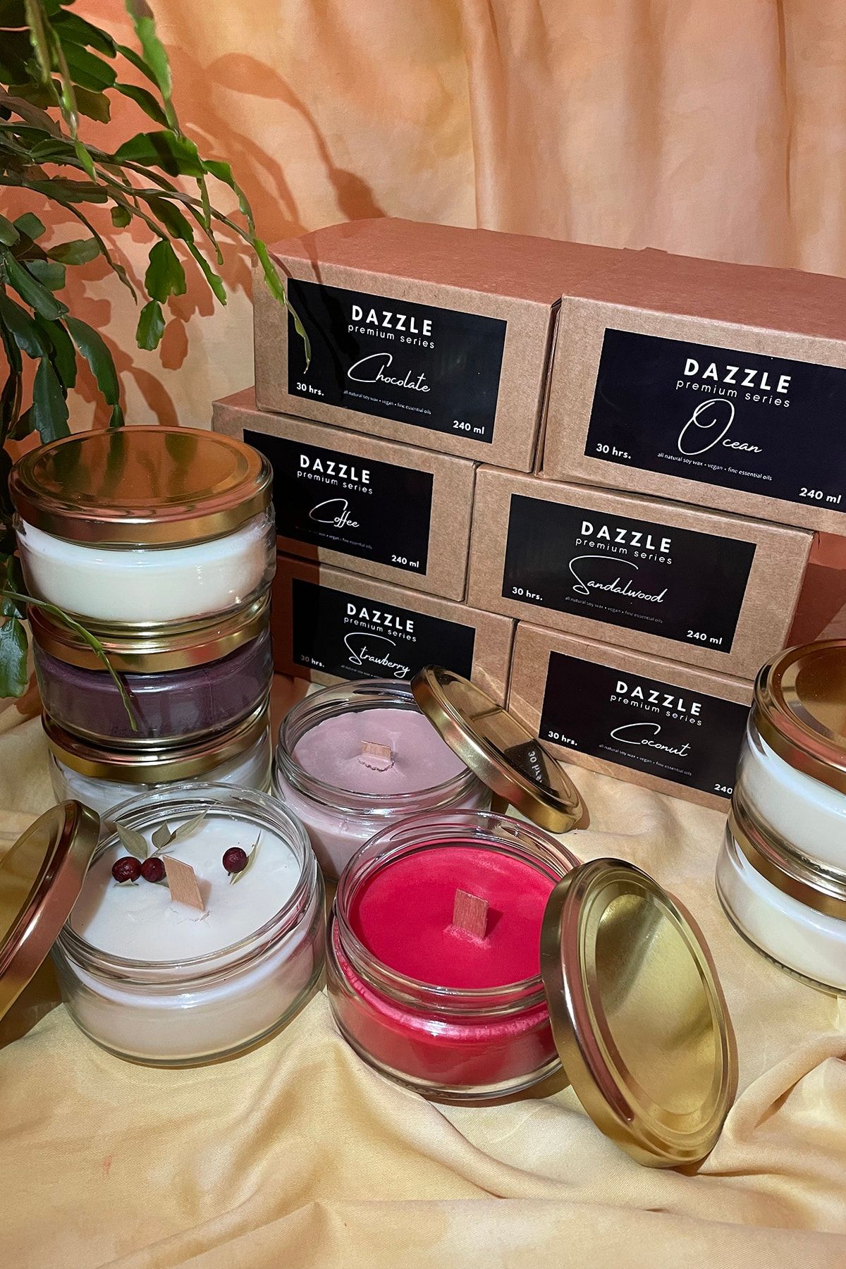 kutupevi Dazzle Premium Series Vanilla %100 Soya Mumu Vanilya