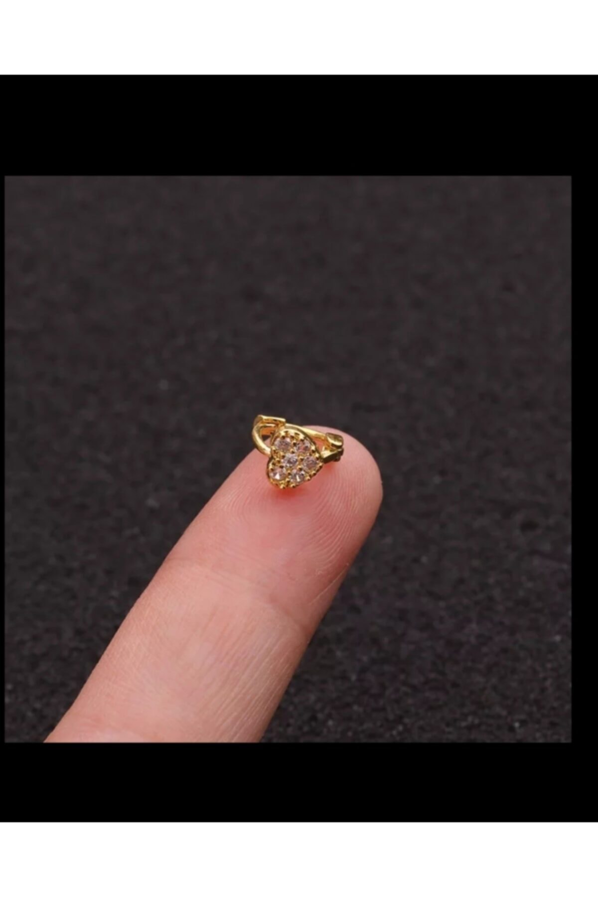 Arescollection Cerrahi Çelik Minimal Kalp Halka Tragus Piercing