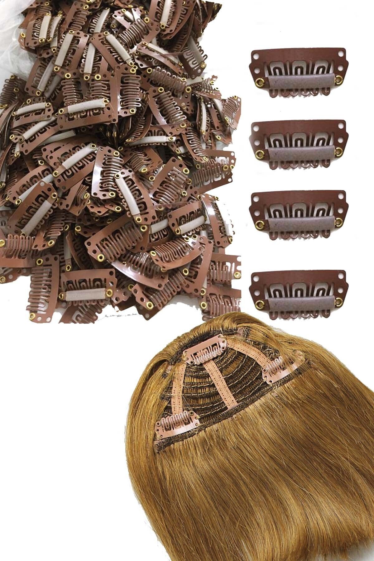 PRODİVA Peruk, Çıtçıt, Postiş, Yarımay, Kahkül Küçük Klipsleri 80 Adet/ 100 gr Kahverengi Paket