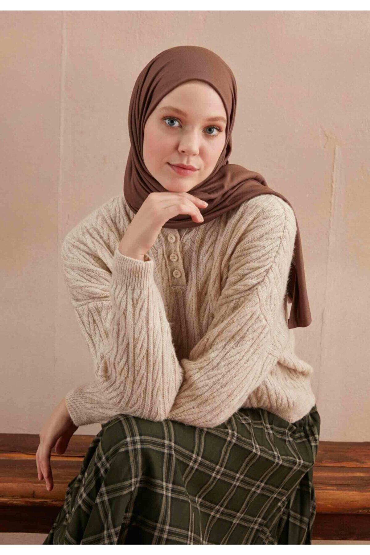 Larissa Scarf Penye Şal Çikolata