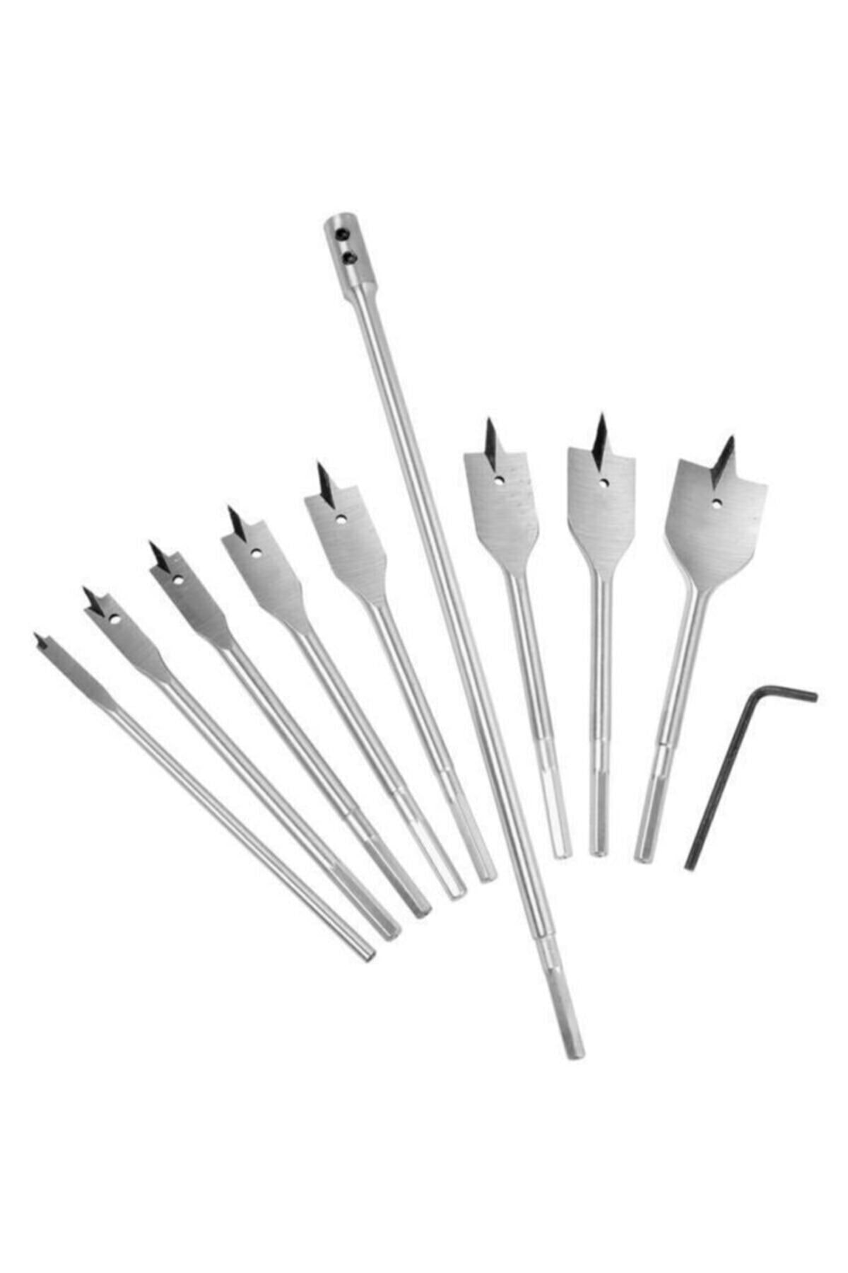 COMBAT 10 Parça Tahta Ahşap Oyma Matkap Yaprak Kelebek Uç Seti Uzatma Adaptörlü 10parçayapraku