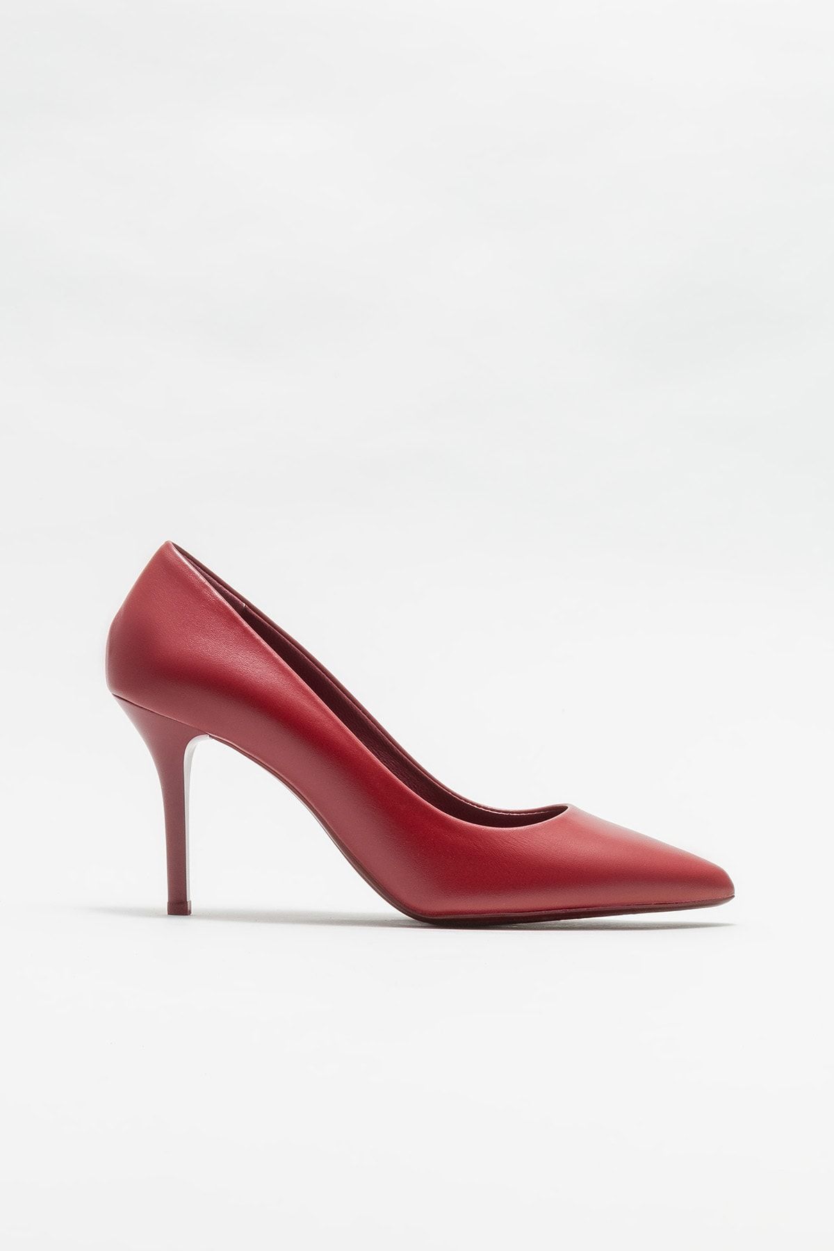 Elle Shoes Bordo Deri Kadın Stiletto