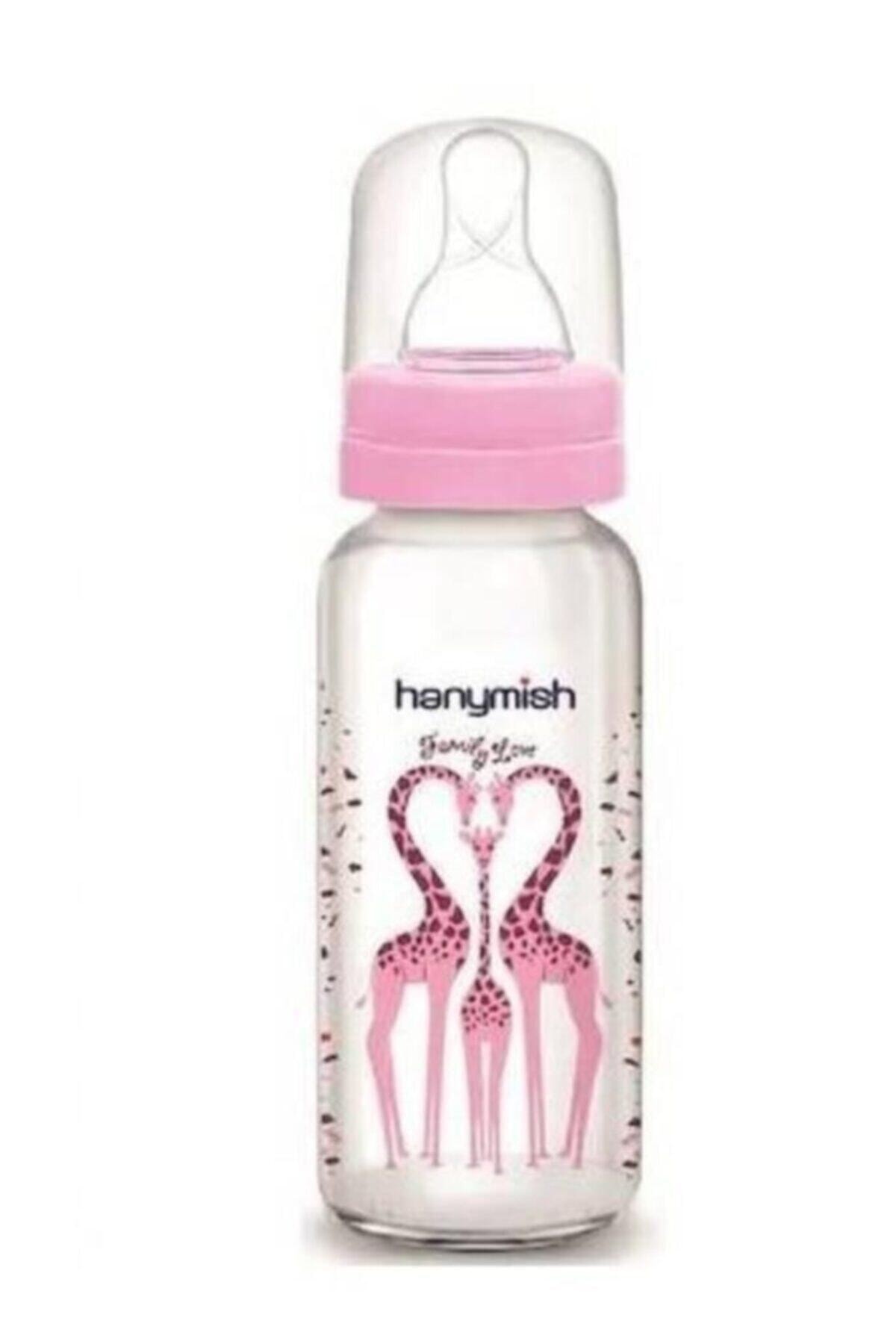 Hanymish Cam Biberon 240ml Zürafa Pembe