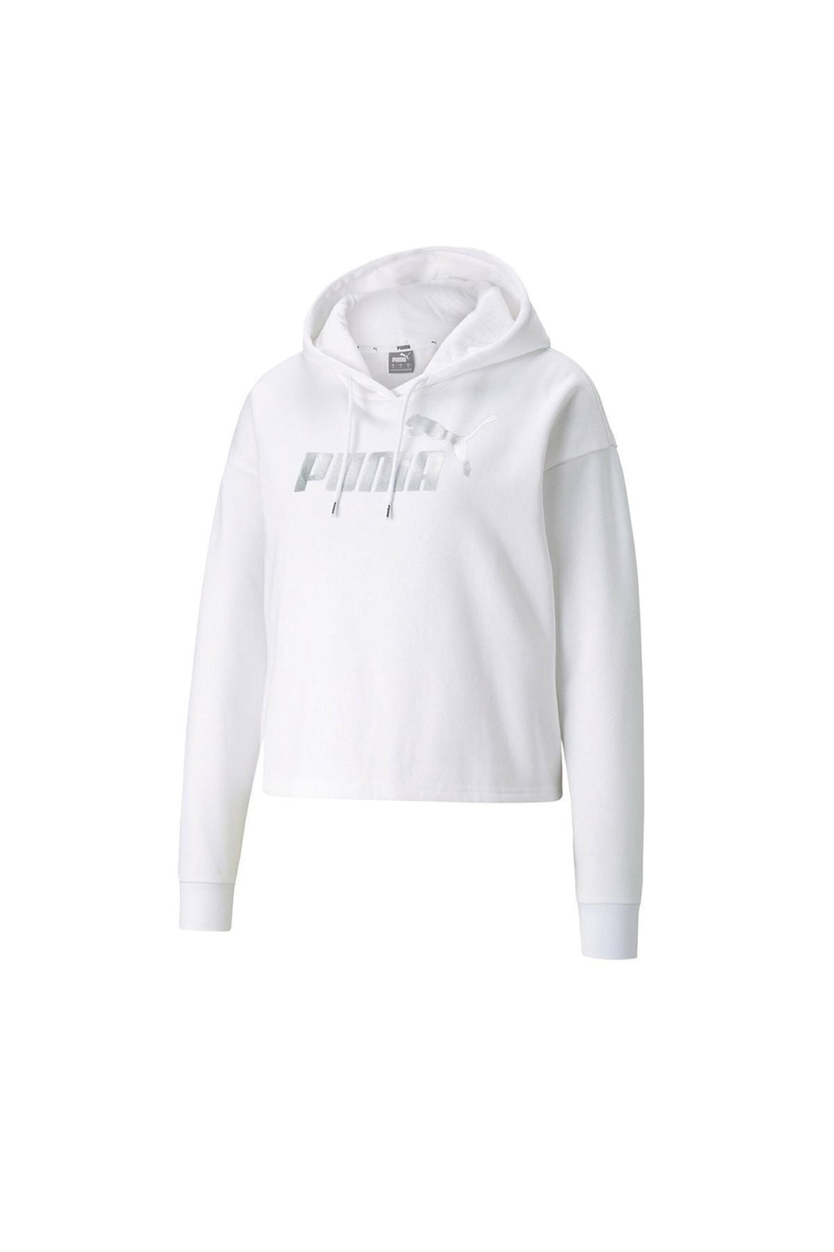 Puma Ess+ Cropped Metallic Hoodie Kadın Sweatshirt