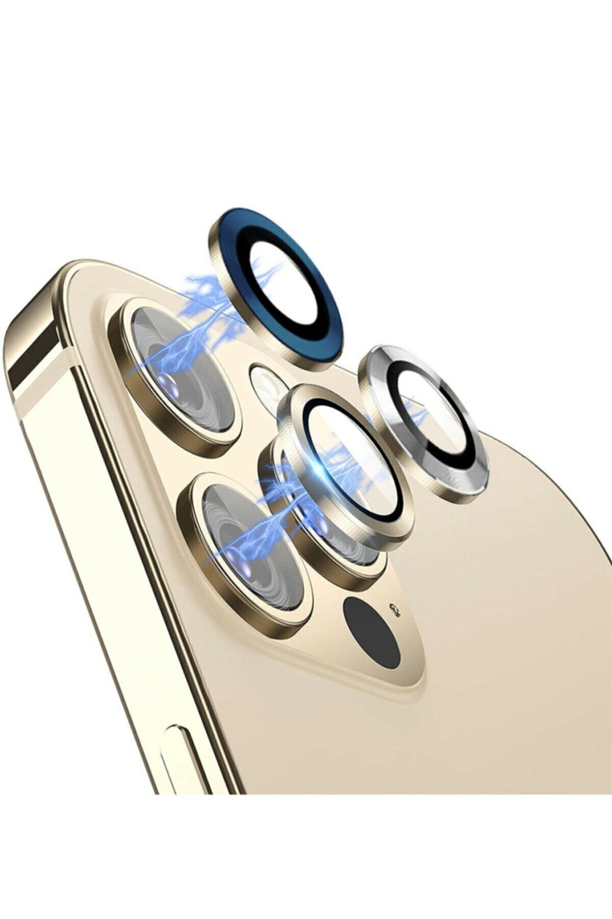 Bilişim Aksesuar Iphone 12 Pro Uyumlu Mercek-lens Kamera Koruması Gold