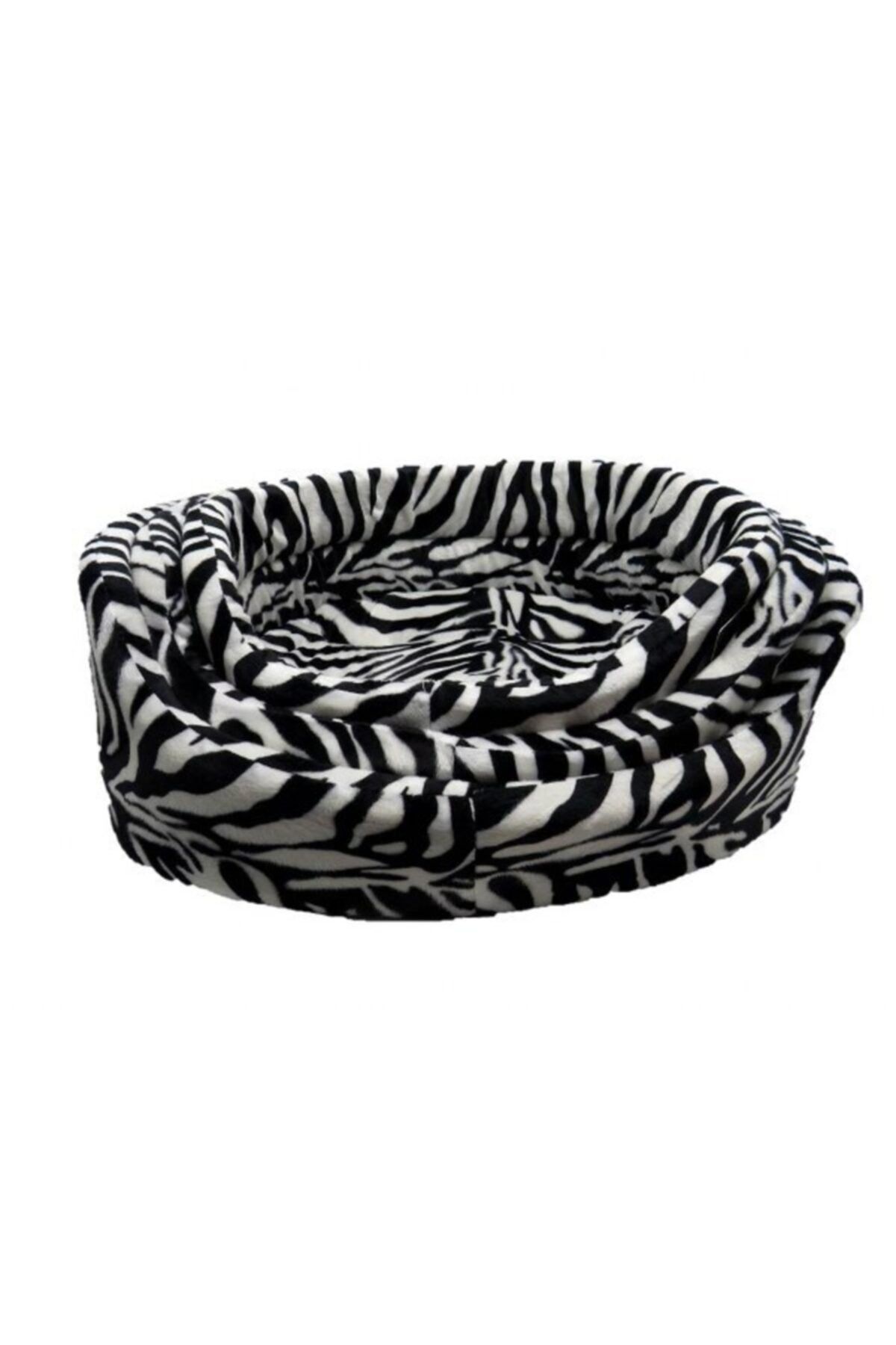 PETQUATRO Taytüyü Üçlü Set Yatak Siyah Beyaz Zebra Desenli