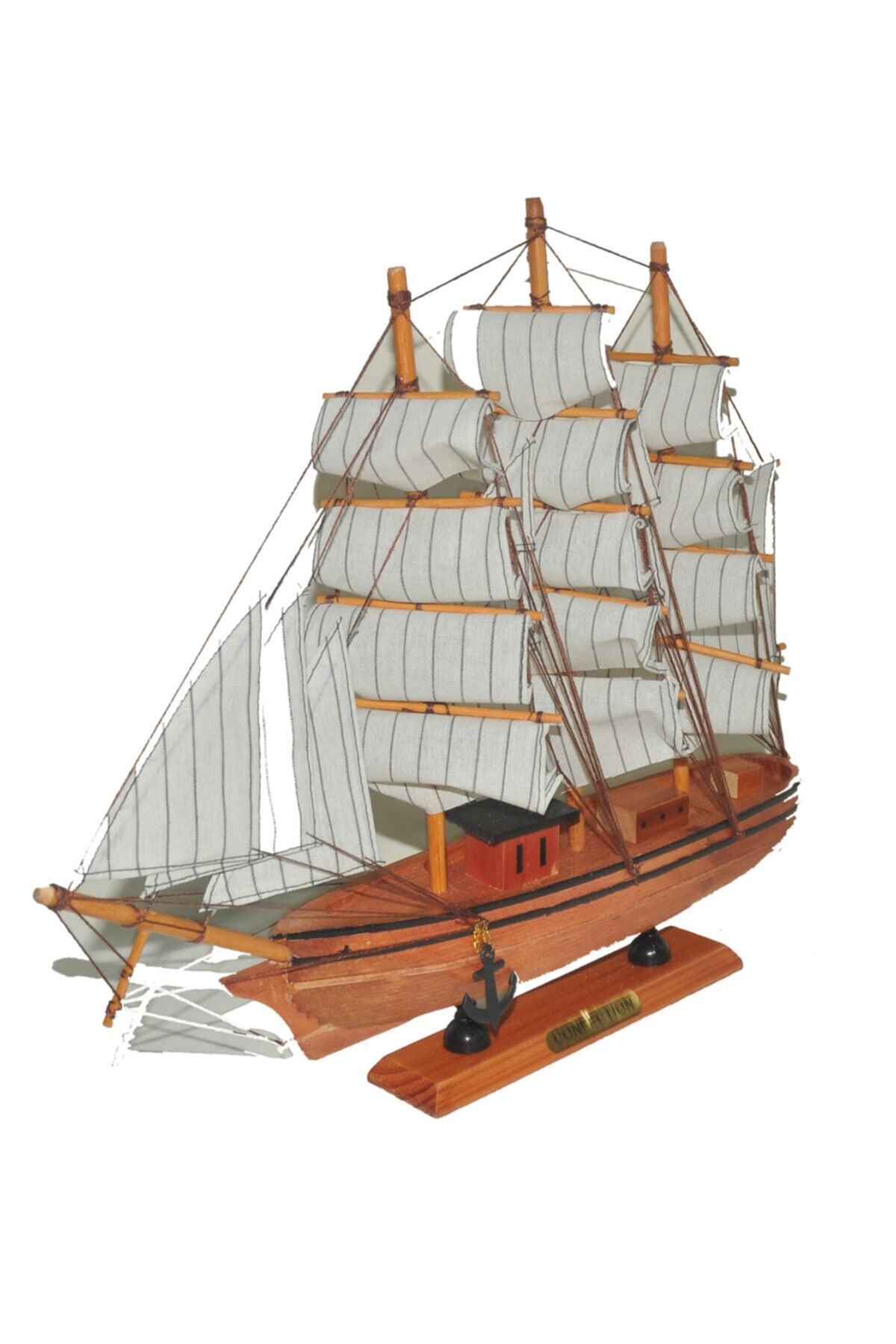 elife shop Es2848c El Yapımı Ahşap Yelkenli Gemi Maketi Barbaroslar Model 40 Cm.