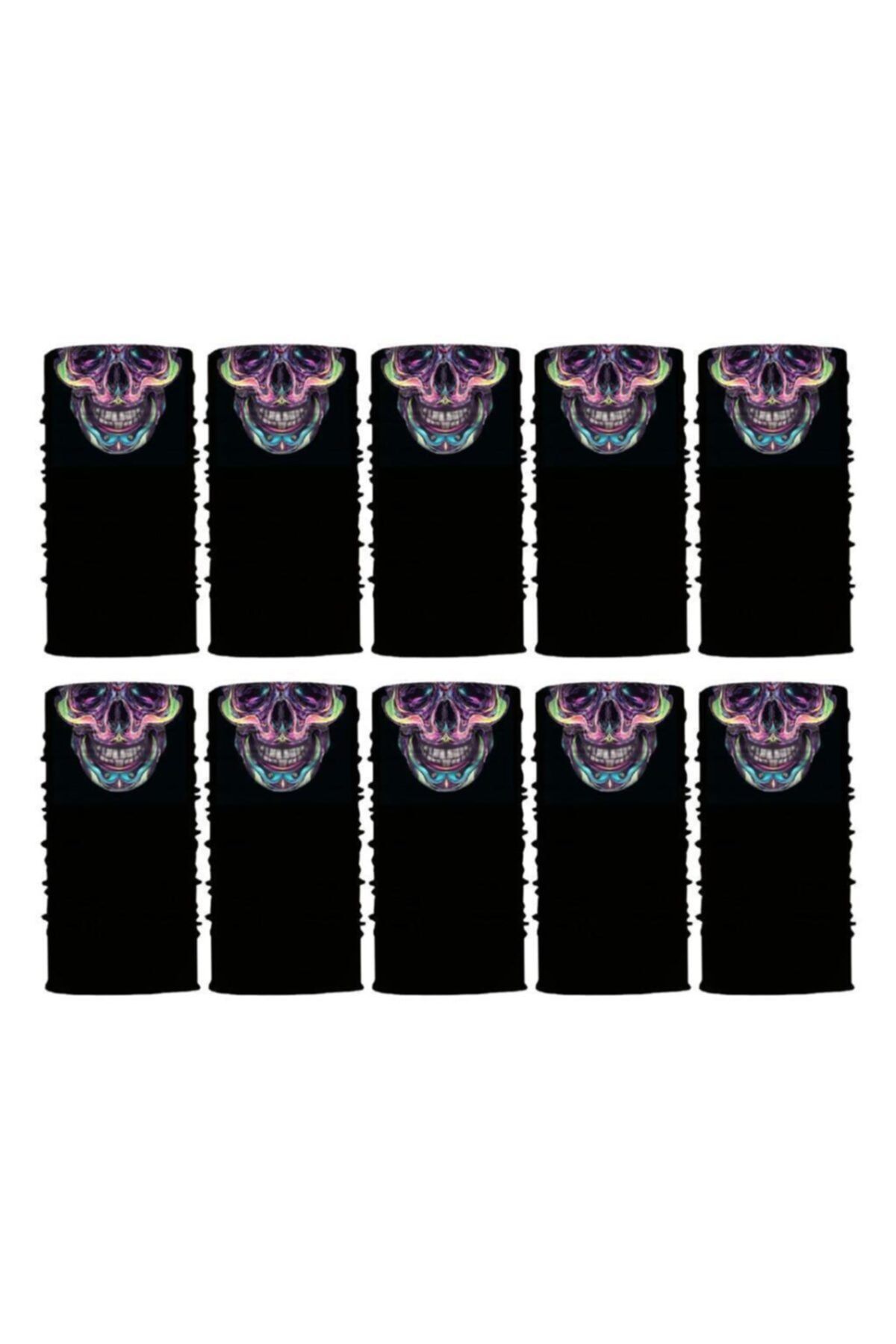 Knmaster Edwin Buff Bandana Boyunluk Maske Saç Bandı 10'lu Paket