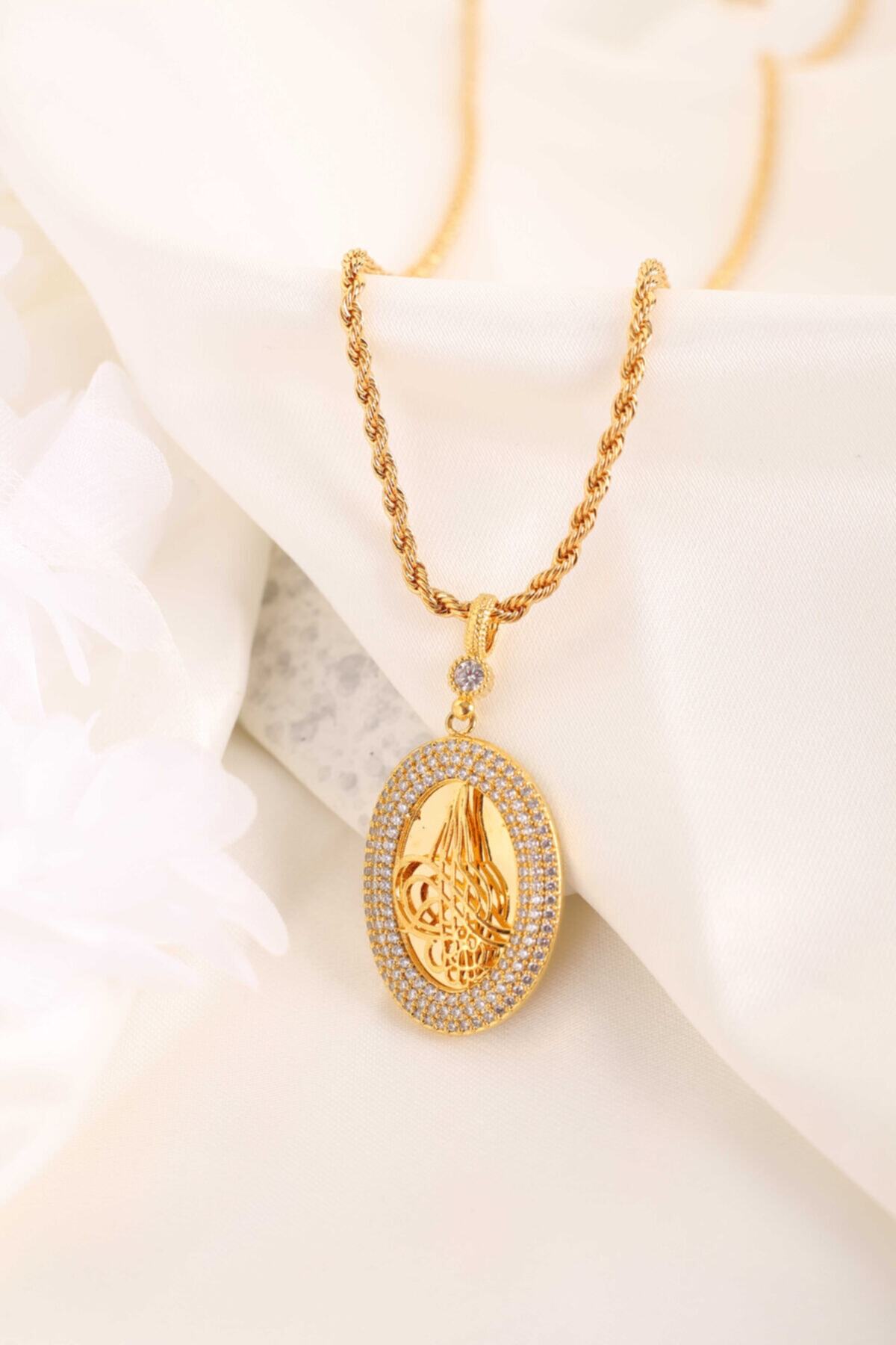 ADGOLD Altın Kaplama Tuğra Kolye