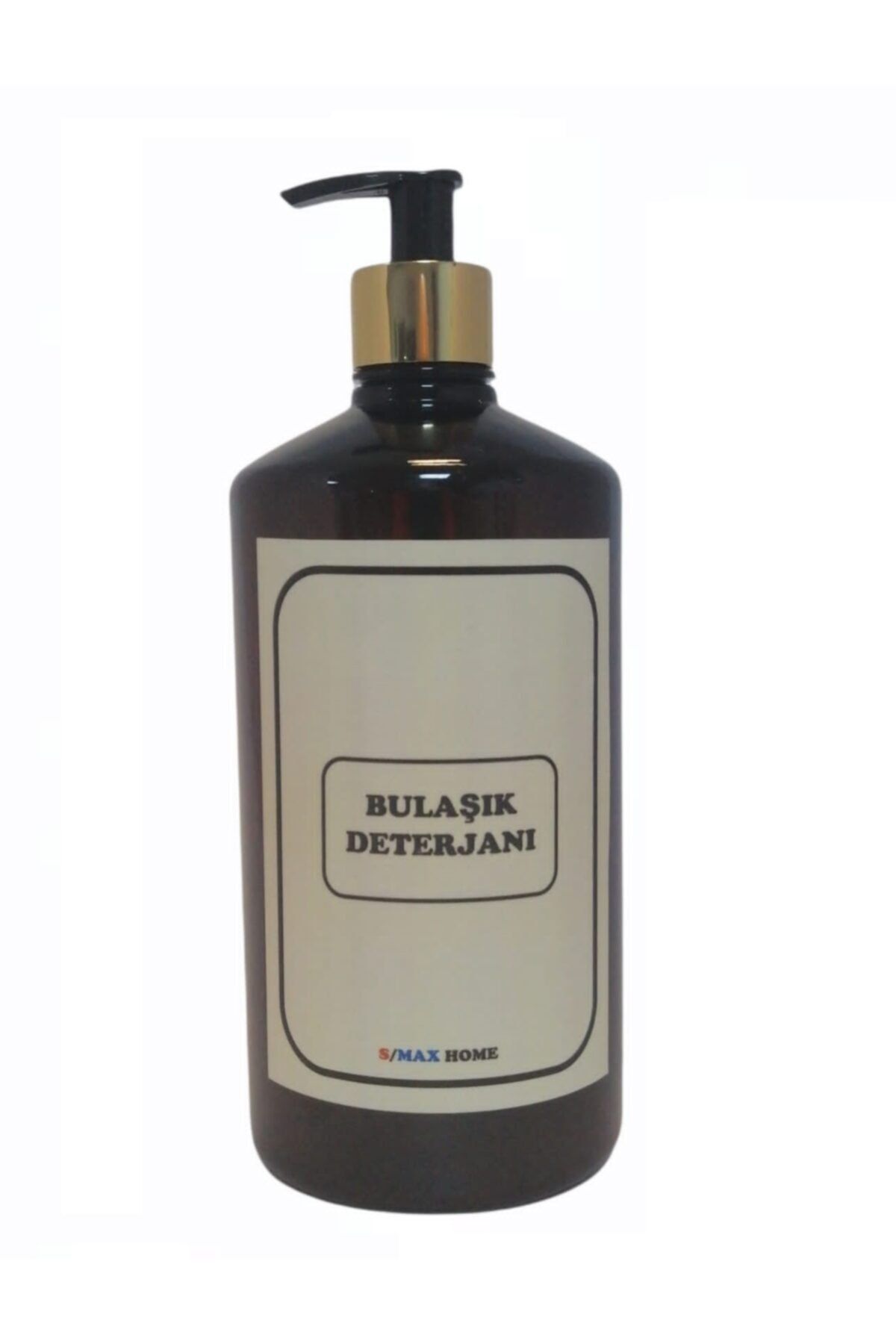 Smax Amber Cam Görünümlü Plastik Şişe Pompalı 1000 Ml Bulaşık Deterjanı Etiketli
