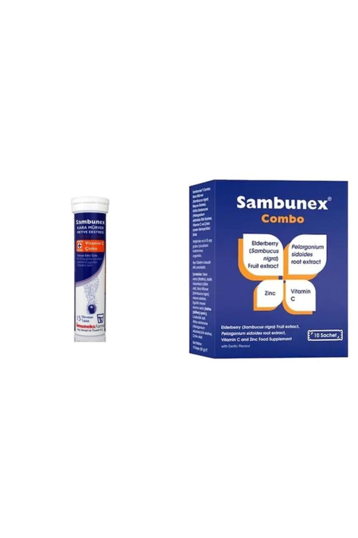 Imuneks Sambunex Kara Mürver Meyve Ekstresi 20 Efervesan Tablet +sambunex Combo 10 Saşe