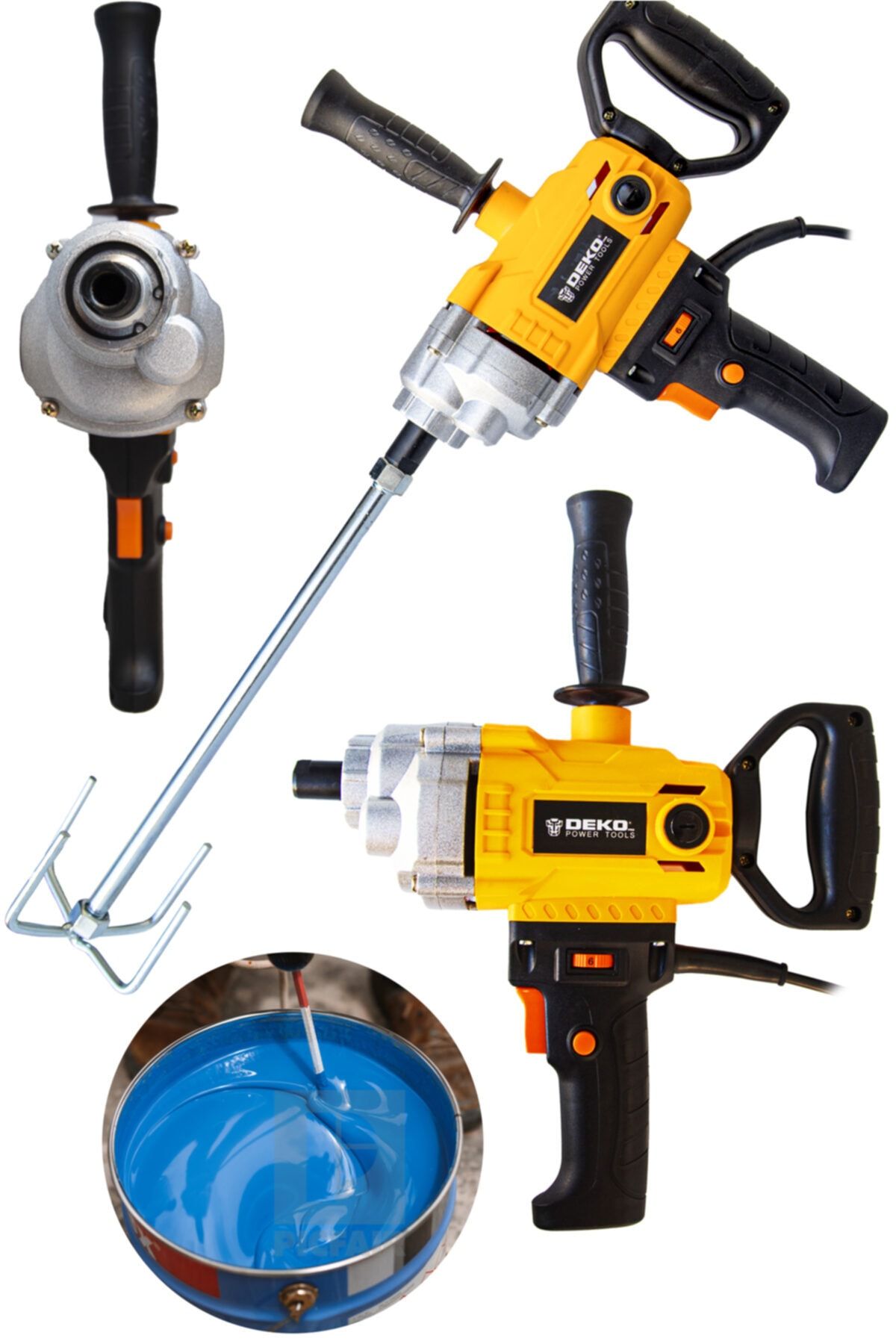 DEKOPRO POWER TOOLS Alman 3000 Watt Bakır Sargı 6 Kademeli Alçı Boya Ve Harç Karıştırıcı Mikser