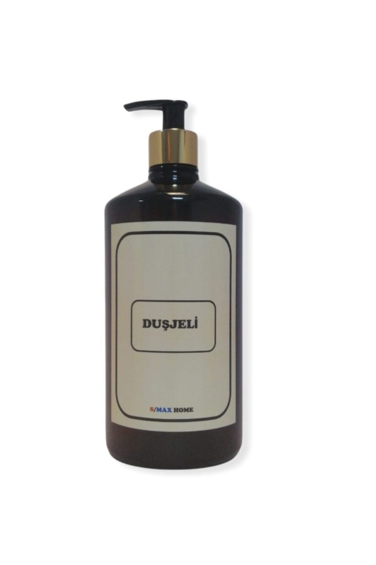 Smax Amber Cam Görünümlü Plastik Şişe Pompalı 1000 Ml Duş Jeli Etiketli