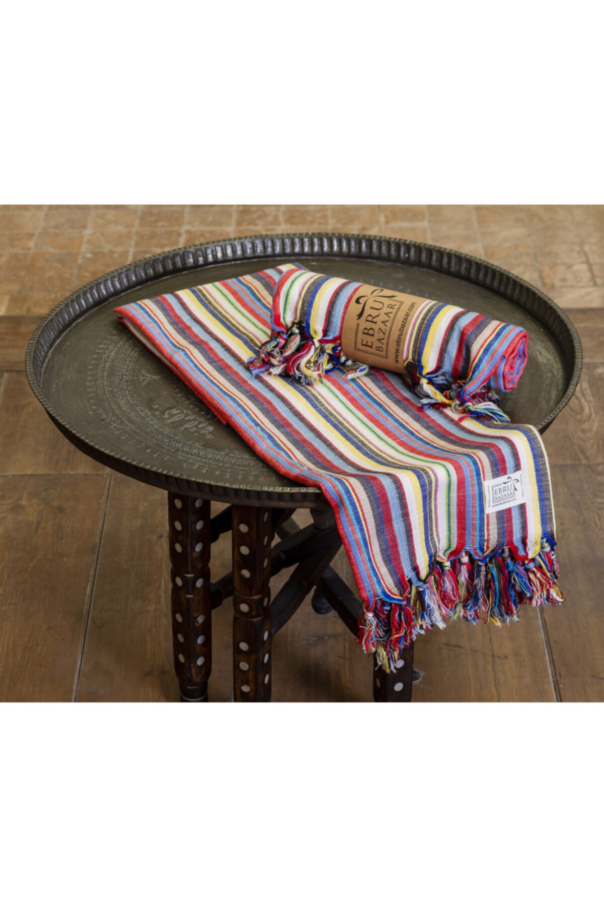 EbruBazaar Renkli Çizgili El Dokuması Peştemal