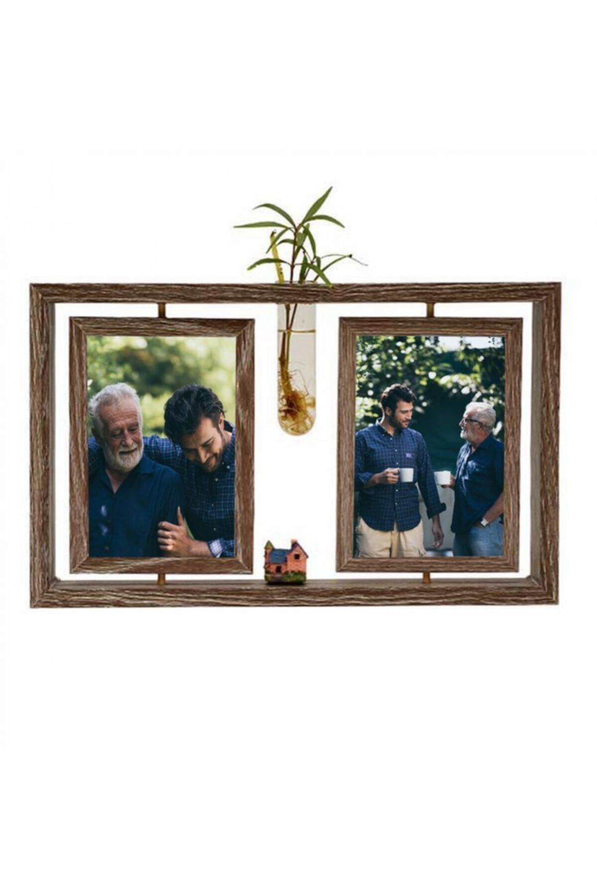 Hediye Kesesi Ahşap Faunuslu Çift Dönen Fotoğraflı Çerçeve 10x15