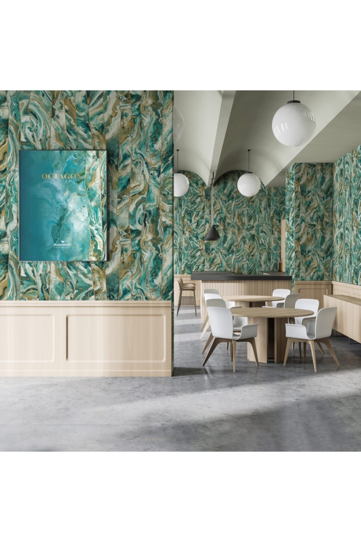 İnci Concept Adawall Octagon 1201-4 Dekoratif Mermer Görünümlü Duvar Kağıdı 10 M²