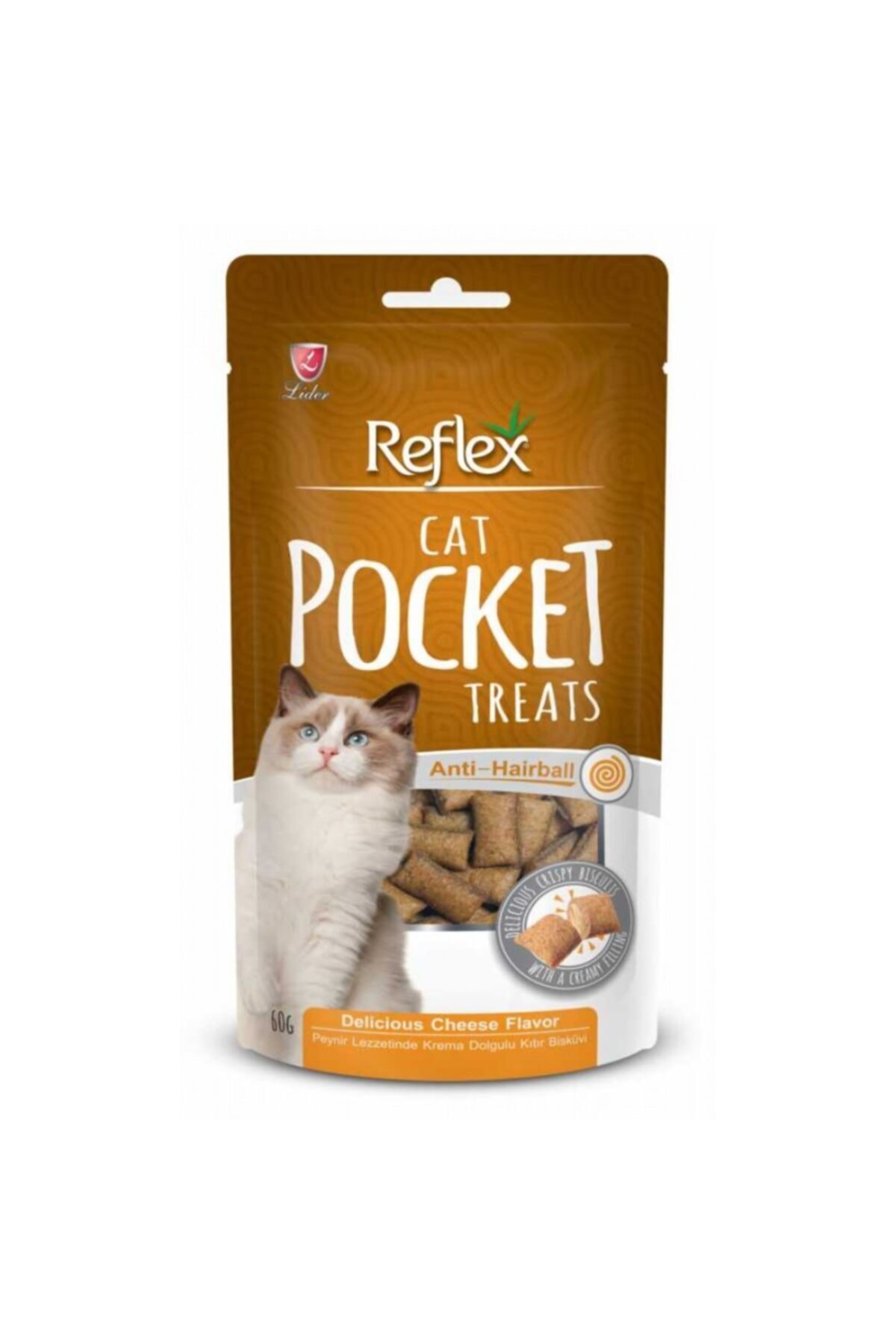 Reflex Plus Reflex Tüy Yumaklarına Karşı Peynirli Pocket Kedi Ödülü 60 Gr