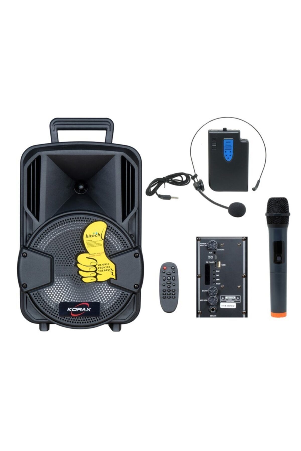 Korax Ht-820 20 Cm Hop.+uhf Mikrofon (1el 1yaka )usb/sd+fm+blue