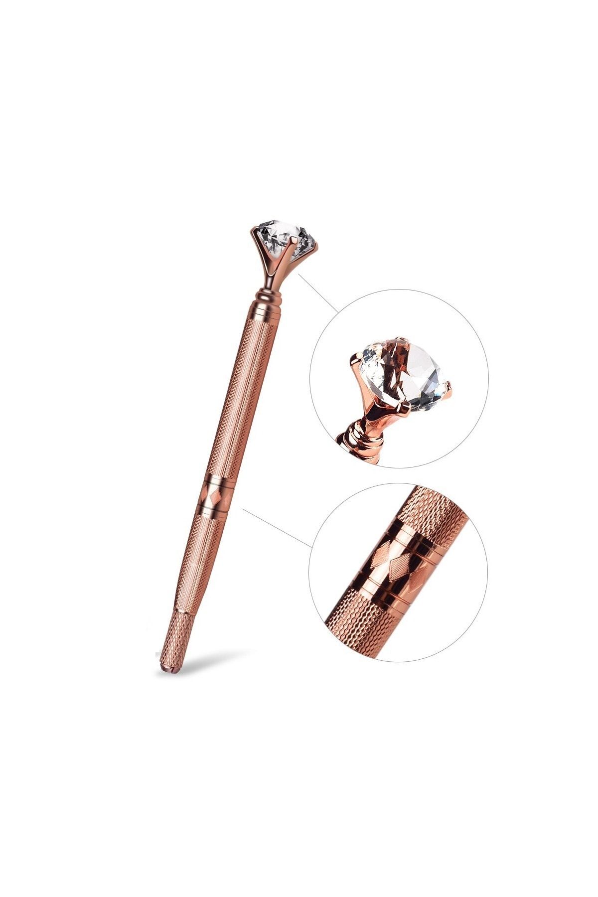 Fougera Rose Gold Elmas Taşlı Microblading Kıl Tekniği El Metodu Kalem