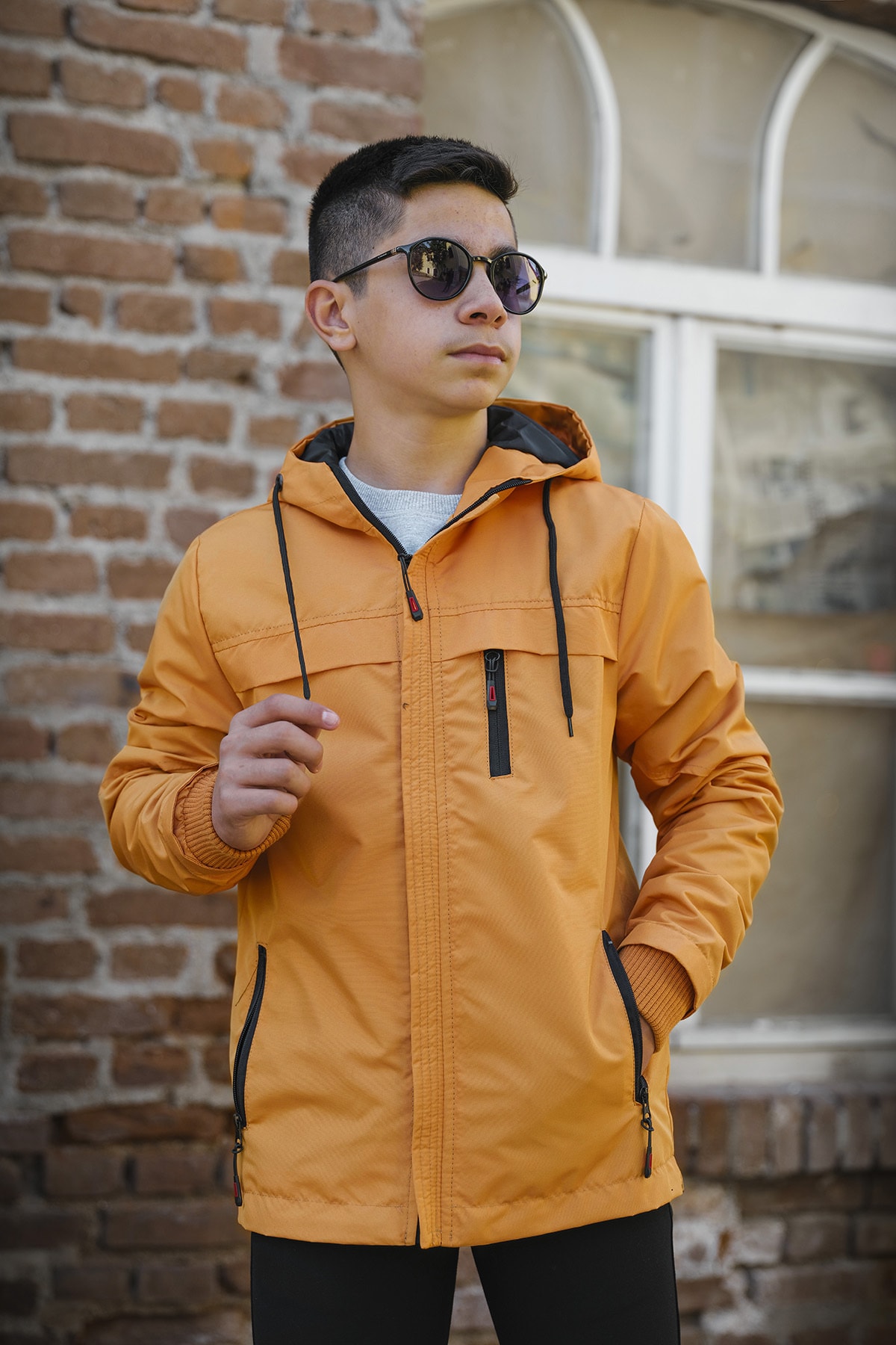 Pina Kids Erkek Çocuk Hardal Mevsimlik Yağmurluk