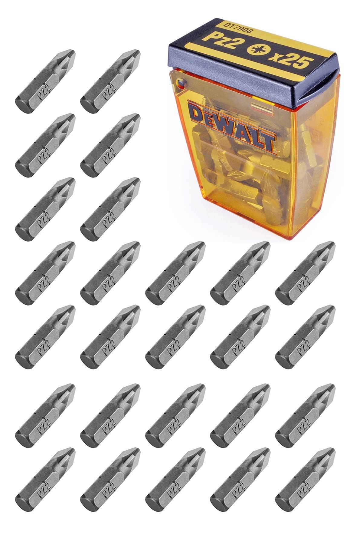 Craftex Profesyonel Yüksek Kaliteli Krom Vanadyum Çelik Dewalt 25 Adet Pz2 Vidalama Bit Uç Seti