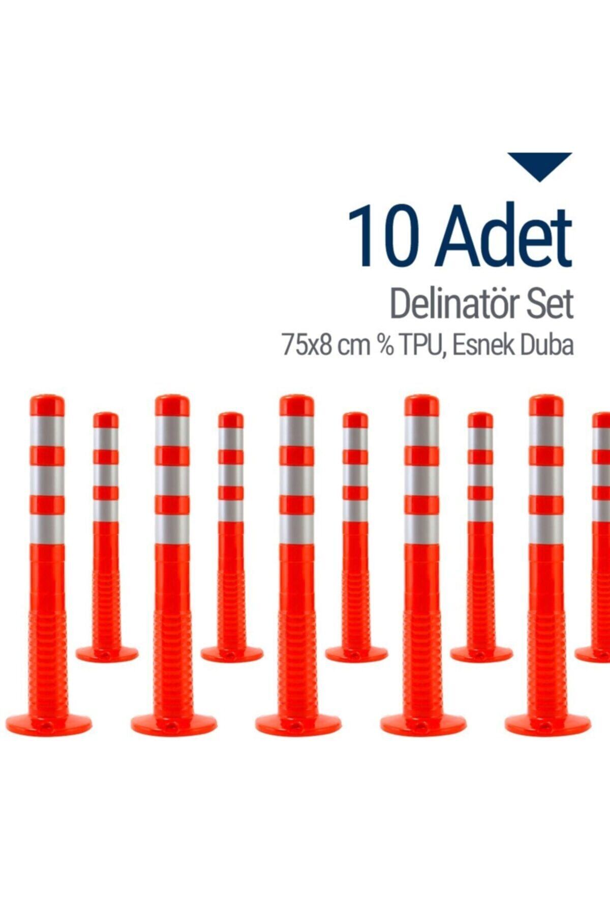 İleri Trafik 10`lu Delinatör Set 75 X 8 Cm %tpu, Esnek Duba