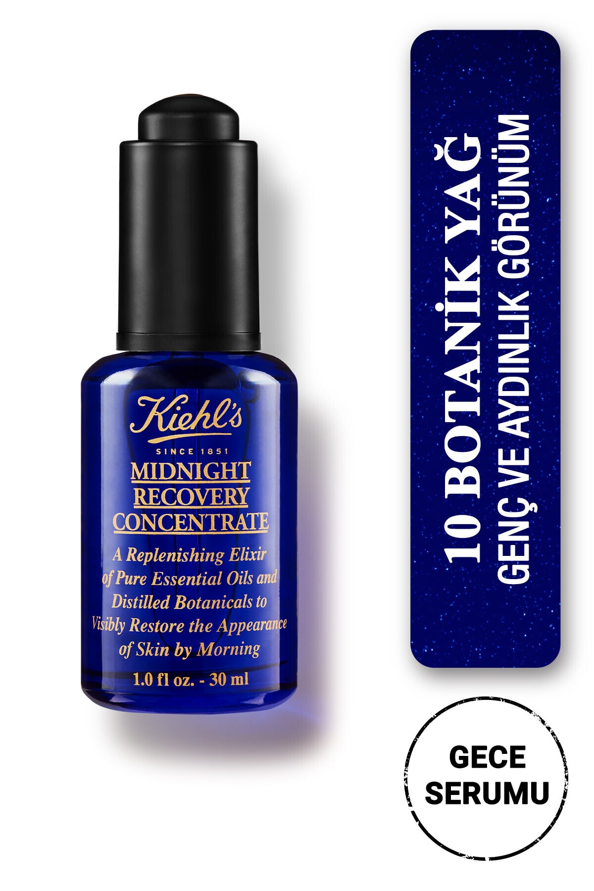 Kiehl's Midnight Recovery Cildi Onaran Ve Aydınlık Görünüm Veren Gece Serumu 30 ml