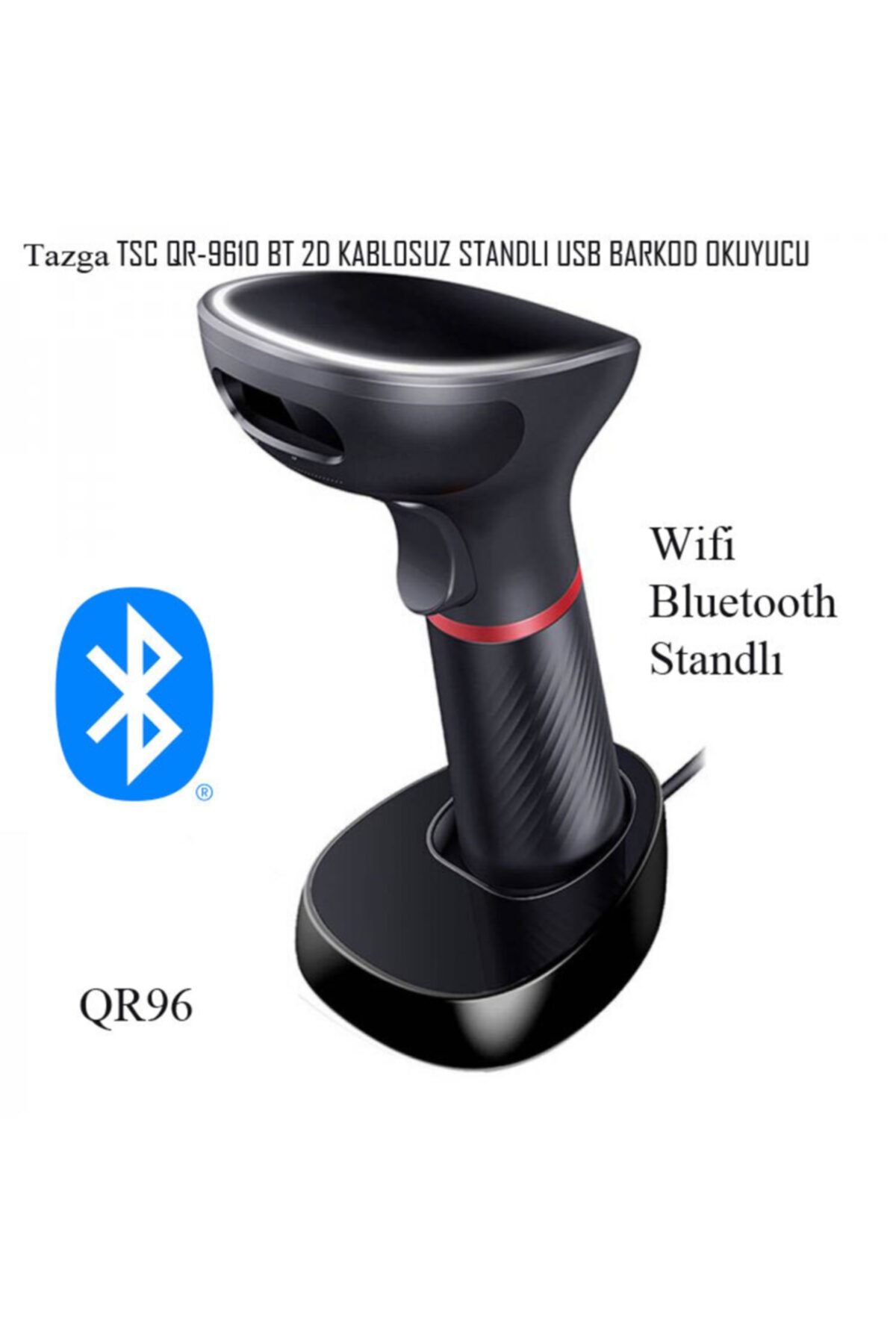 TAZGA Tsc Qr-9610 Bt 2d Kablosuz Standlı Usb Barkod Okuyucu