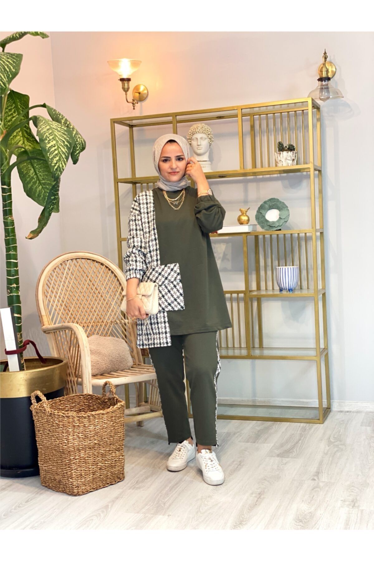 ASEL FASHİON Violet Yeşil Ikili Günlük Takım