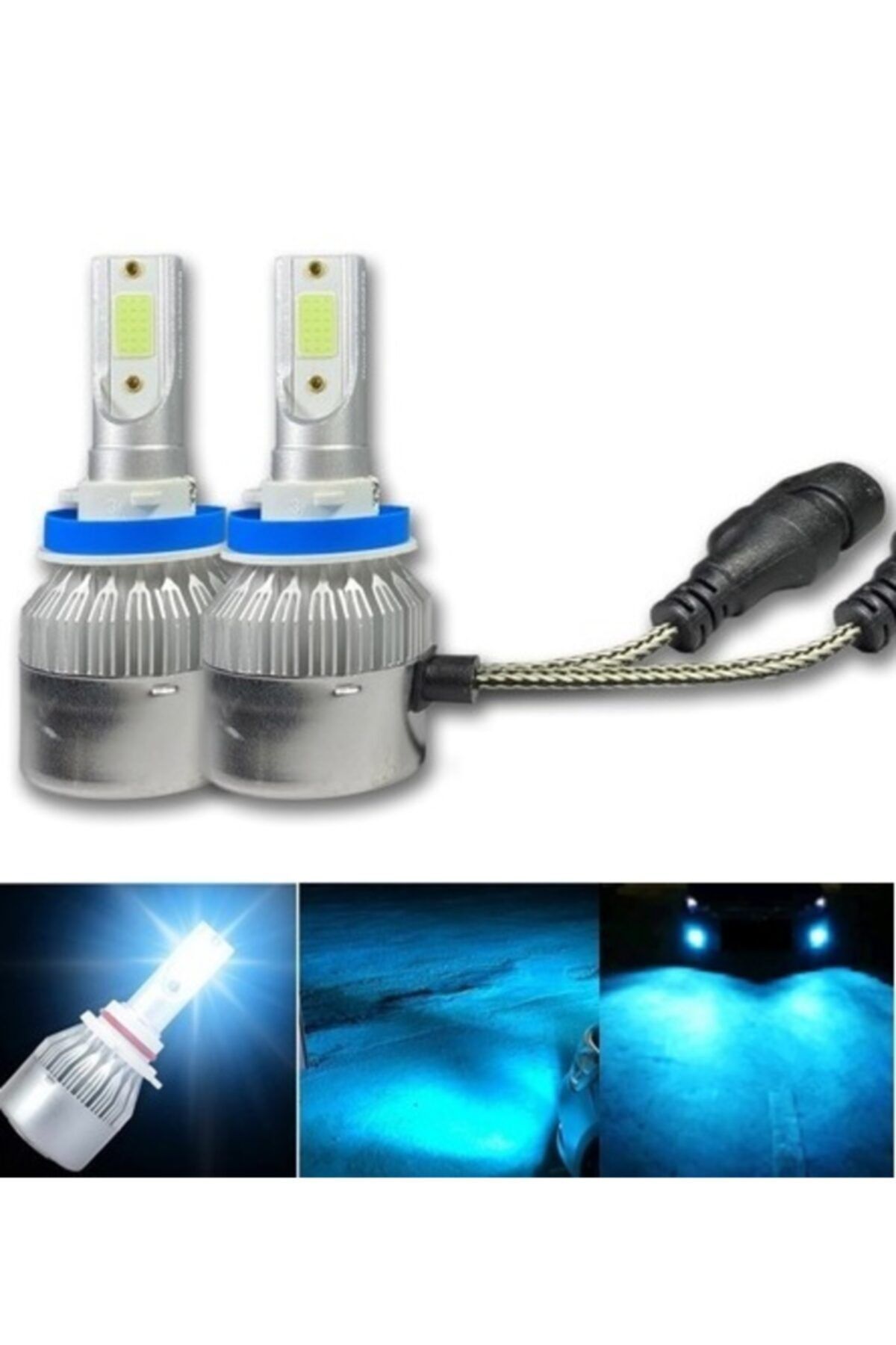 VEGALEDMARKET H16 Buz Mavisi Led Xenon Sis Farı Ampulü