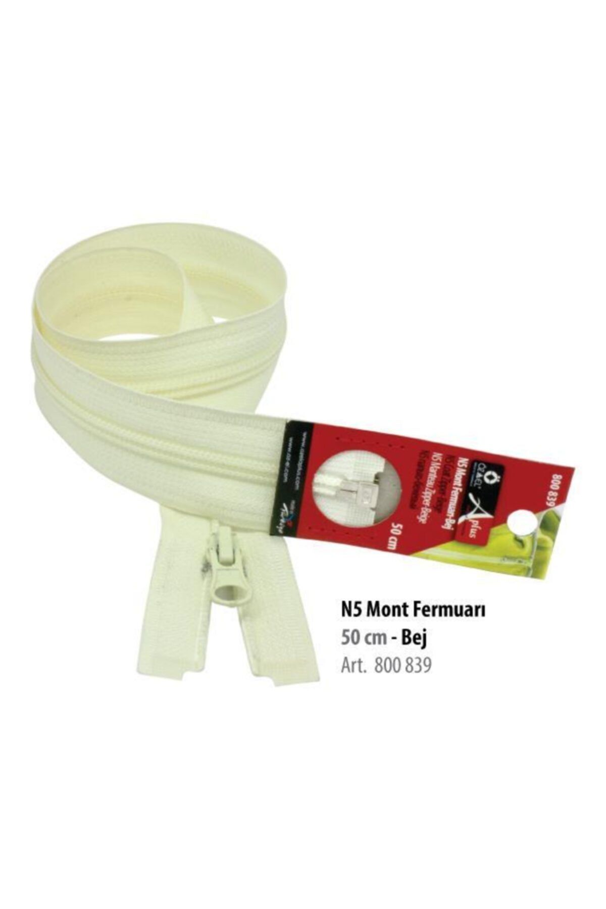 ÖZEL AŞ 800 839 N5 Mont Fermuarı 50 Cm./bej