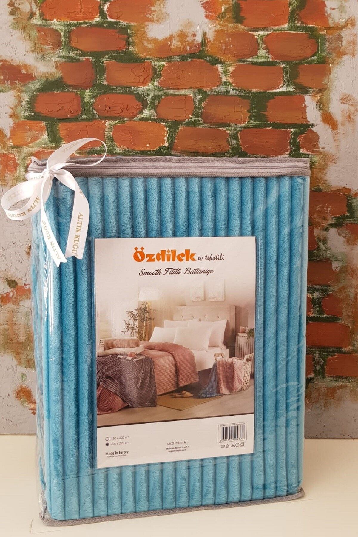 Özdilek Smooth Fitilli Battaniye Çift Kişilik- Turkuaz