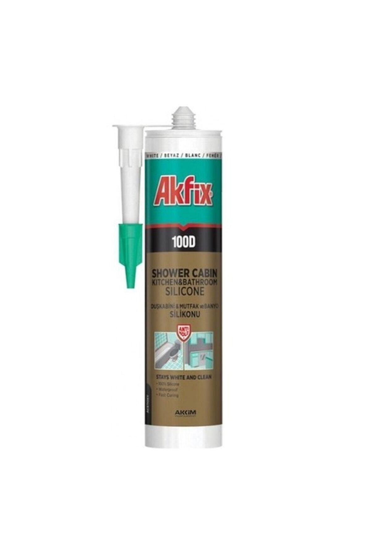 Akfix 100d Beyaz Küf Tutmaz Duşakabin Silikonu 310 ml