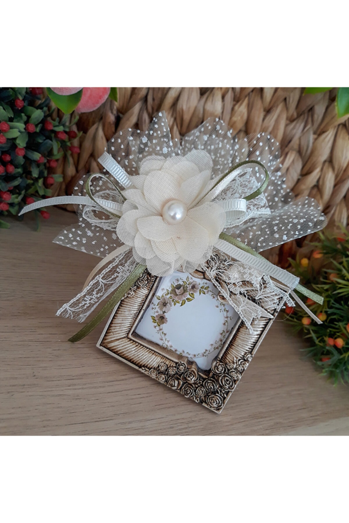 Şekerdavet 30 Adet Polyester Çerçeve, Nişan, Nikah, Düğün Hatırası