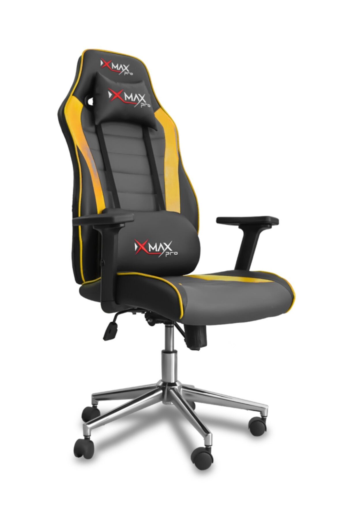 XMAX Beretta Çift Yastıklı Sırtı Yatak Olabilir 3d Kollu Oyuncu Koltuğu Sarı/siyah