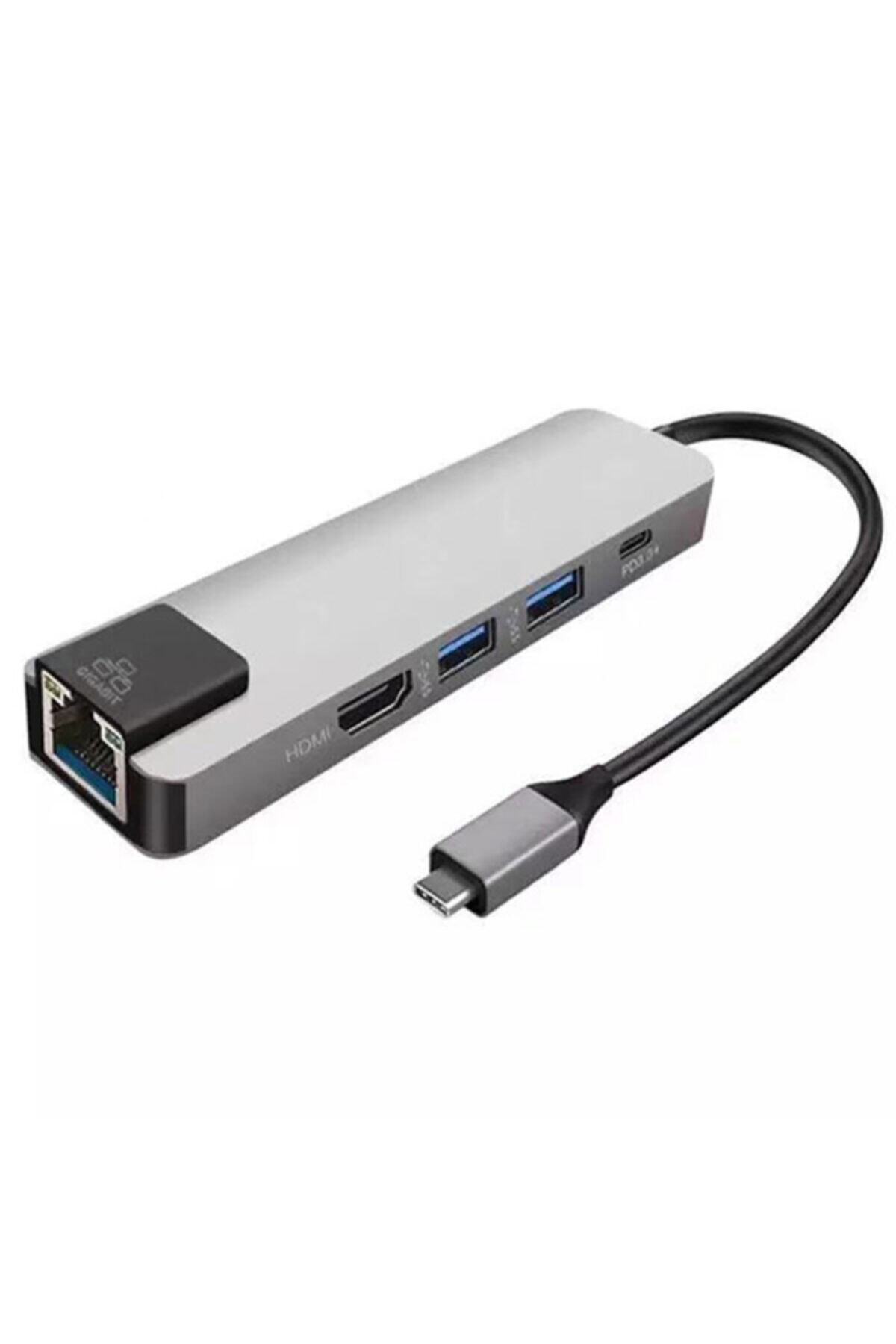 Ally Mobile Ally 5in1 Usb 3.1 Type C To Hdmı 2xusb 3.0 Rj45 Ethernet Dönüştürücü Adaptör