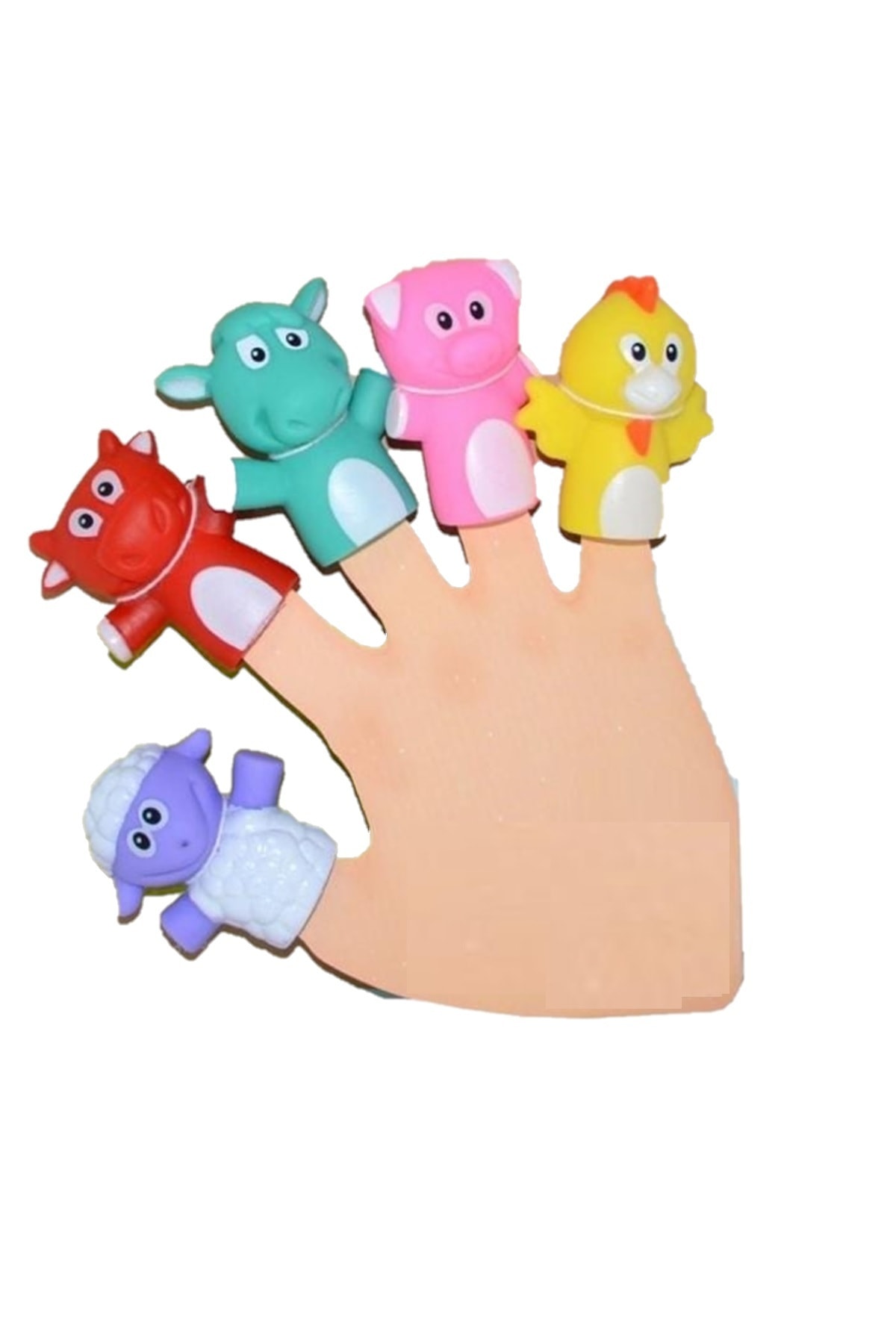 AyasEğiticiOyuncak Finger Pıppet Kukla Seti Çiftlik Hayvanları Eğlendirici 5,li.