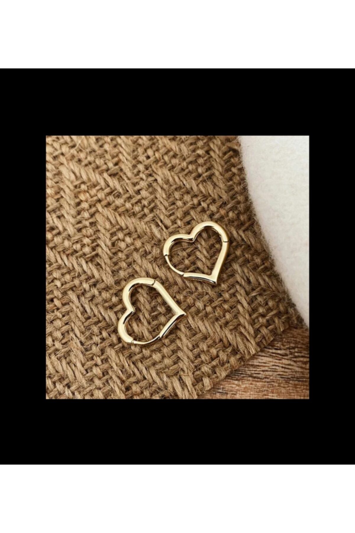 Arescollection Gold Renk Kalp Halka Küpe