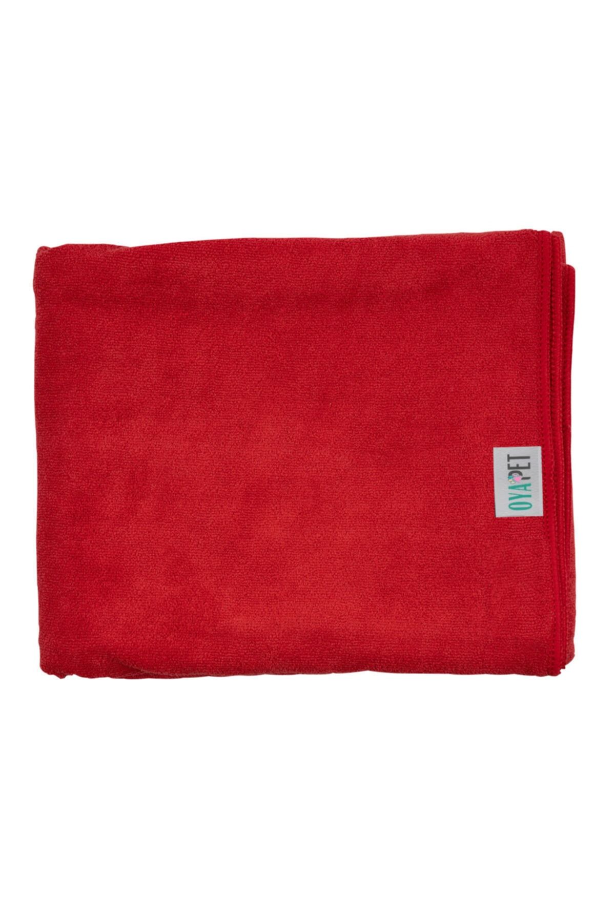 oyapet Mikrofiber Köpek Ve Kedi Ultra Yumuşak Hafif Su Emici Hızlı Kuruyan Havlu (Kırmızı Renk 80x120cm)