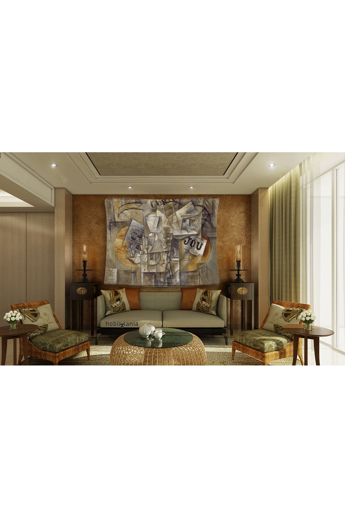 Hobimania Duvar Örtüsü Tapestry Pablo Picasso Los Pájaros Muertos 150x200 Cm Duvar Dekorasyon Moda