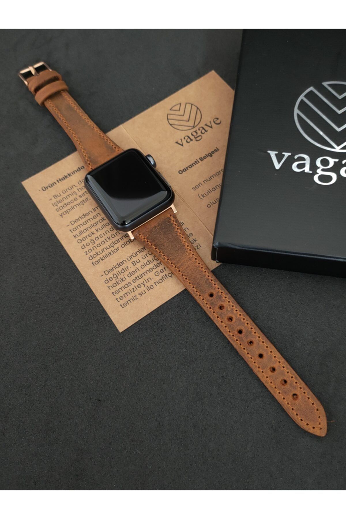 vagave Apple Watch Uyumlu  Kadın Crazy Deri Kordon 38 / 40 Mm 3-4-5-6-7-se Uyumlu El Yapımı, 10 Farklı Renk
