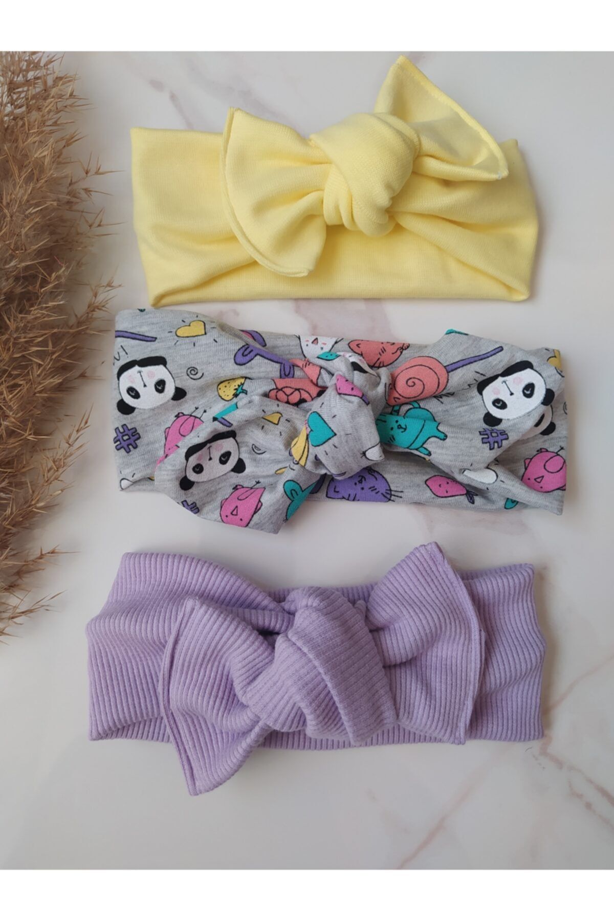 Mellonia Cc Panda 3' Lü Tavşan Kulağı Bandana Seti