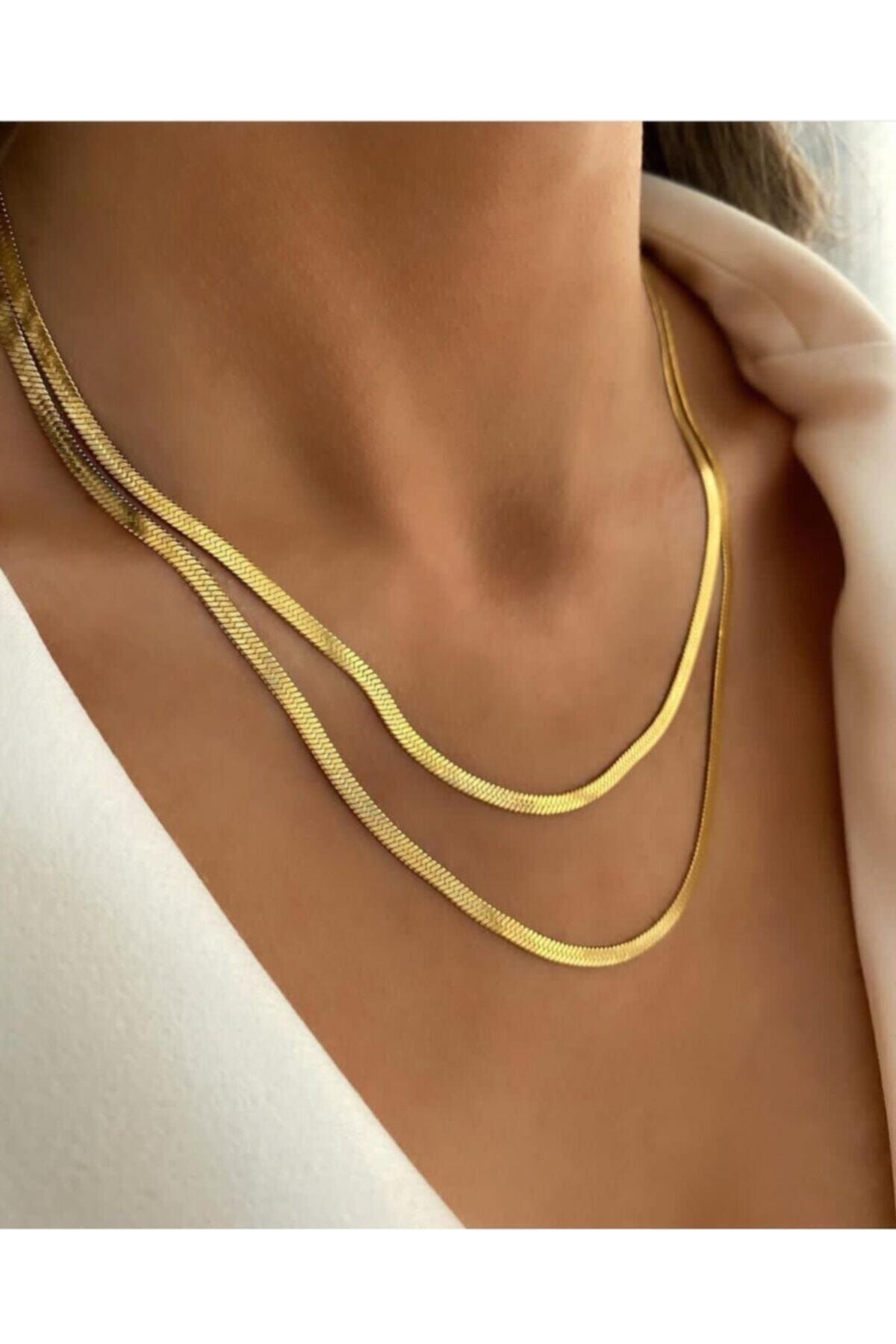 barış gold altın kaplama Çelik Üzeri Altın Kaplama Kararmaz 45 Cm Italyan Zincir(kısa Olan)