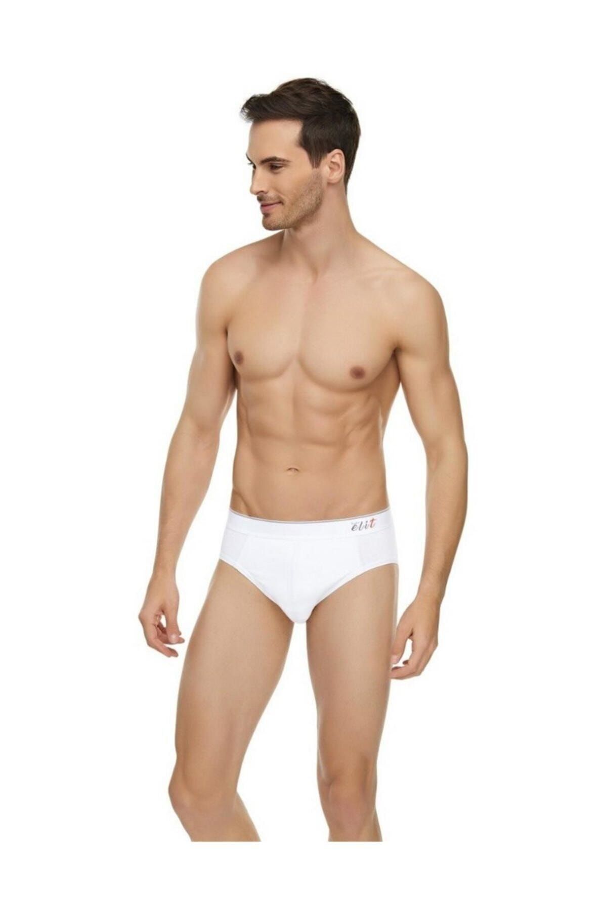 Tutku Elit Erkek Beyaz 3'Lü Paket Likralı Pamuk Kemerli Slip