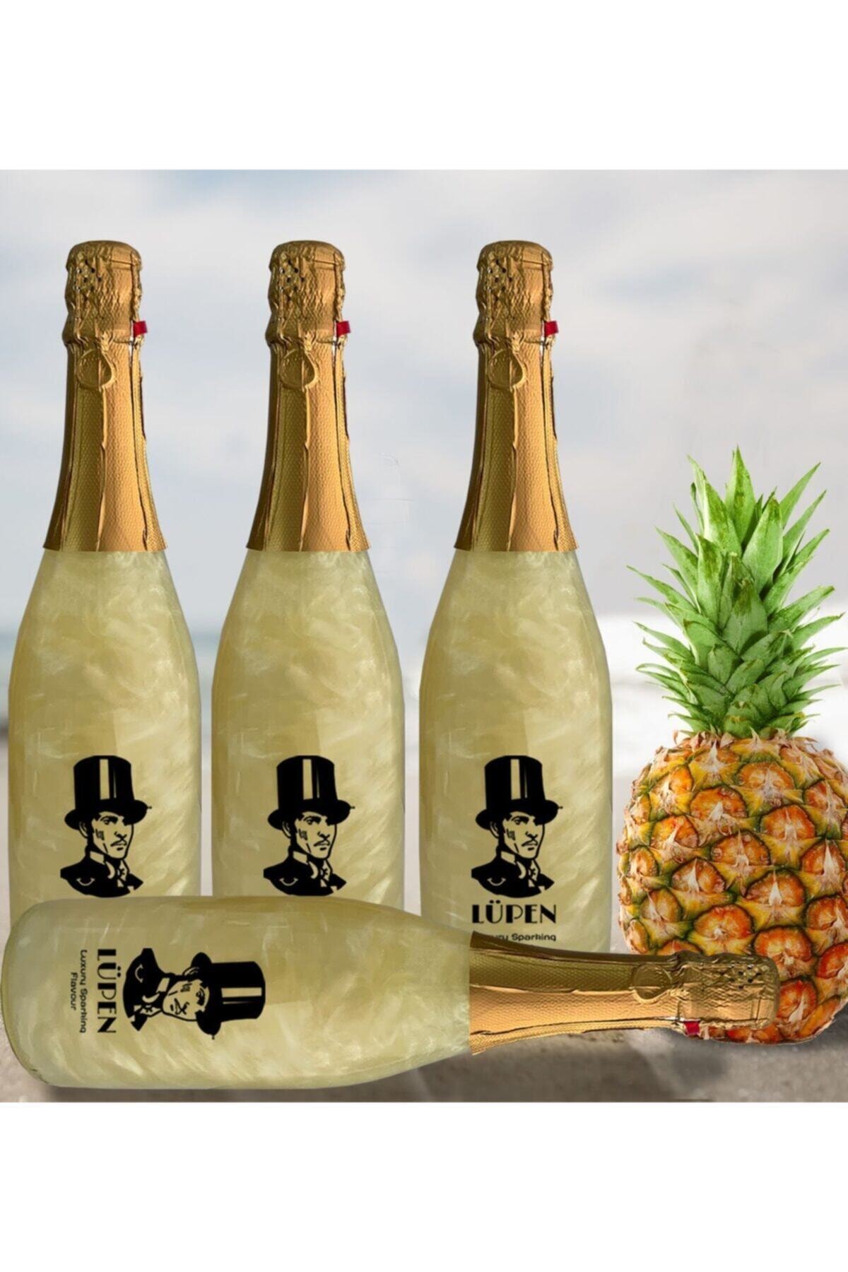 Lüpen Alkolsüz Simli Ananas Aromalı Gazlı Içecek 750 Ml 4 Adet