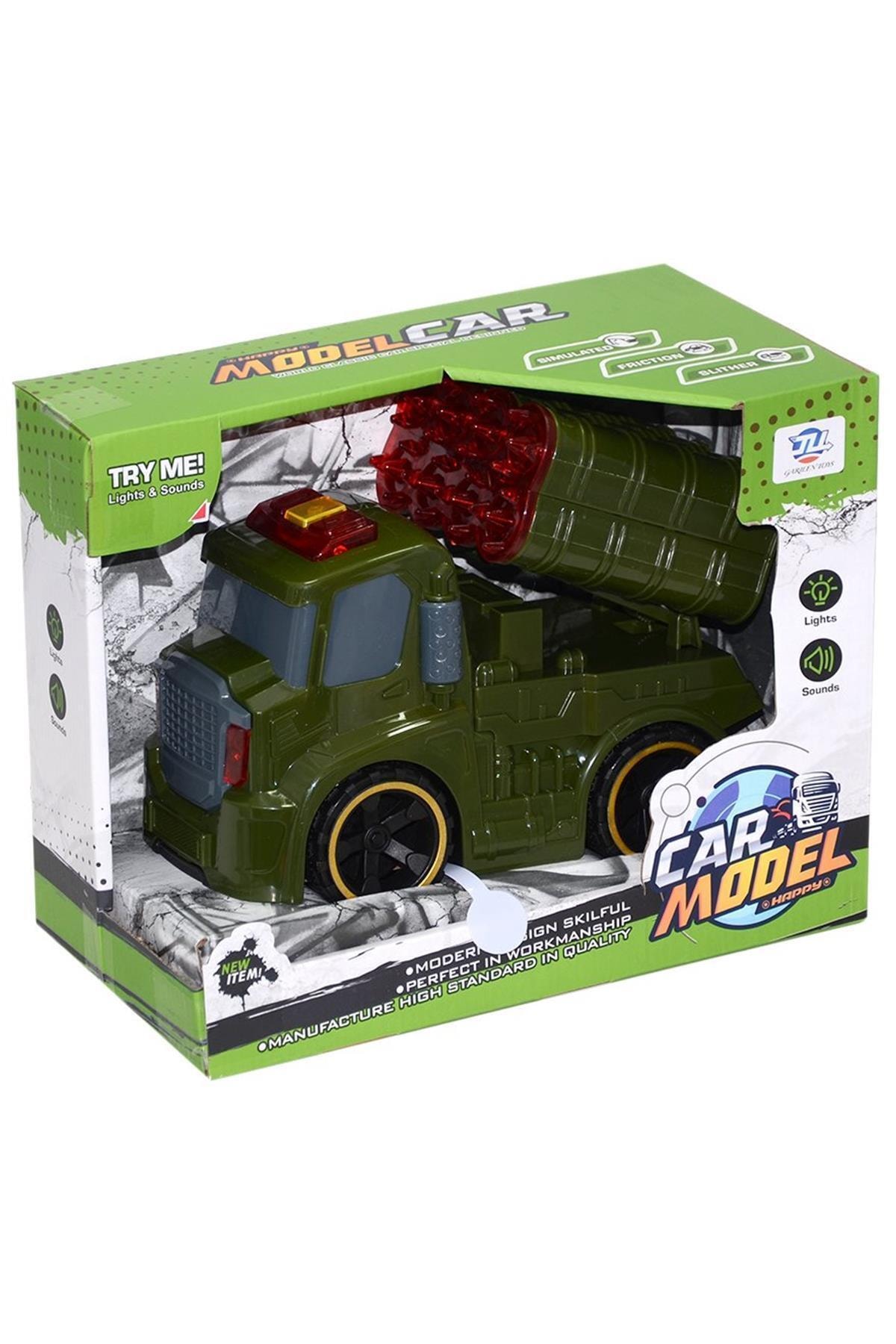 ASMEYAL Marka 8899-4a Sürtmeli Sesli Işıklı Askeri Araçlar