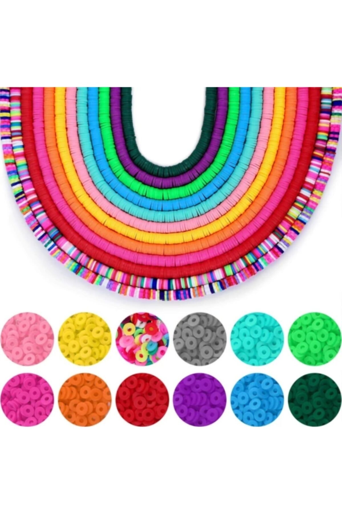 yiğit aksesuar 6 Mm Fimo Boncuk Seti 12 Renk