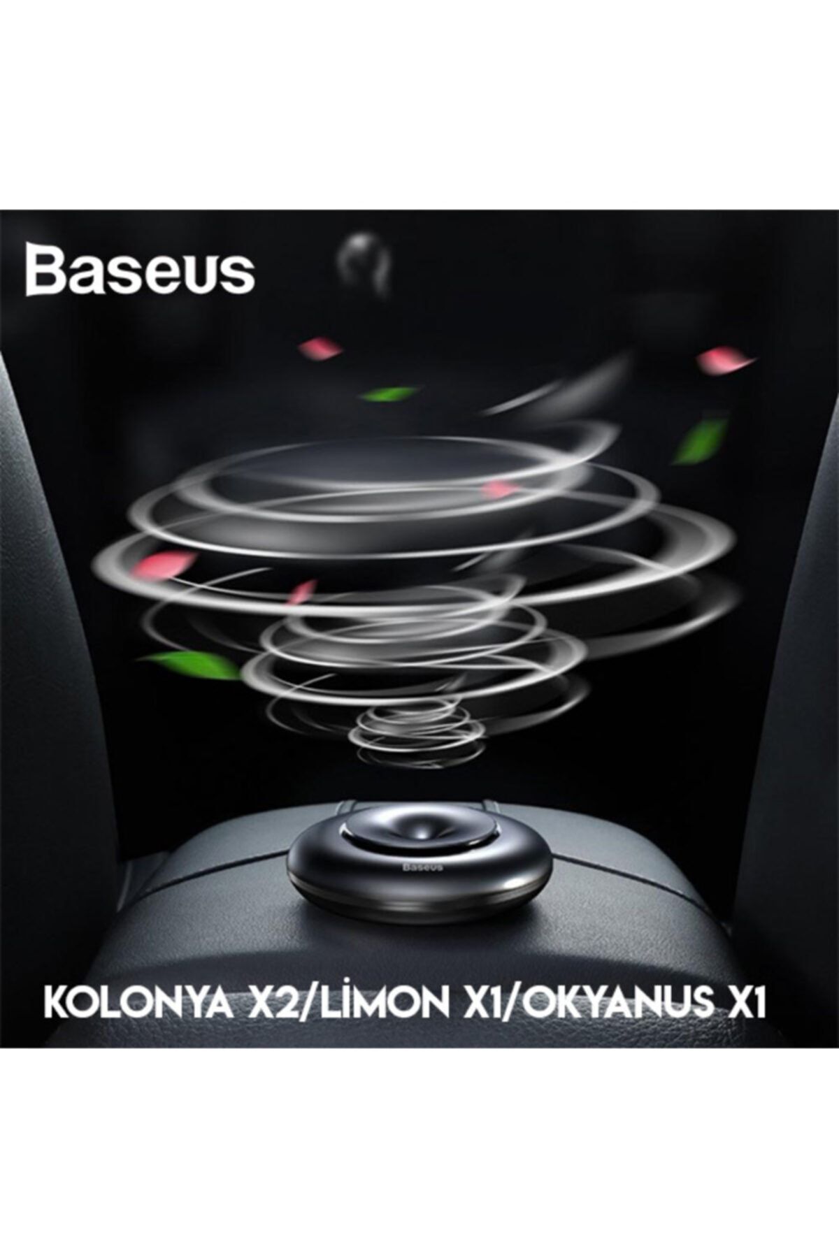 Baseus Vortex Car Air Freshener- Metal Araç Kokusu Hava Spreyi Parfüm-siyah