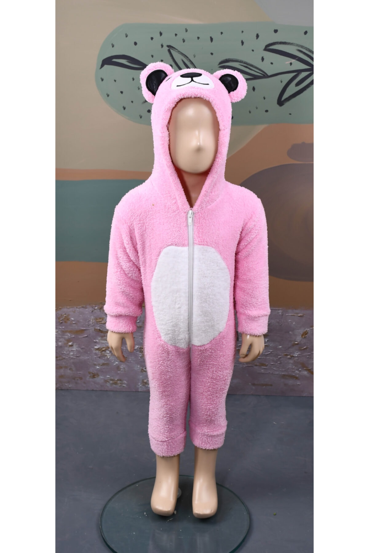 Seramis Tatlı Ayıcık Şapka Ve Kulaklı Fermuarlı Rahat Çocuk Astronot Tulum